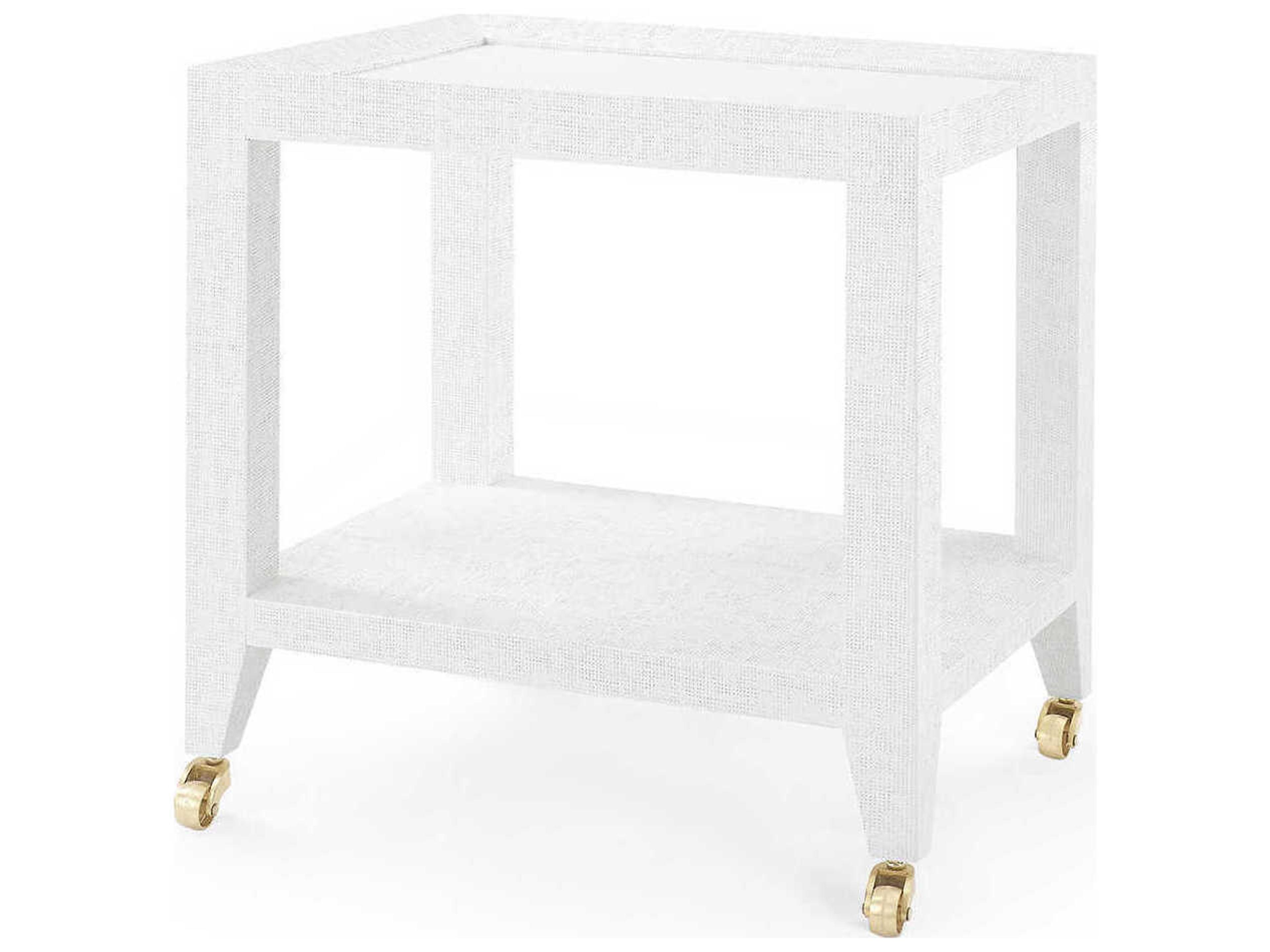 Villa & House Rectangular Wood Chiffon White End Table