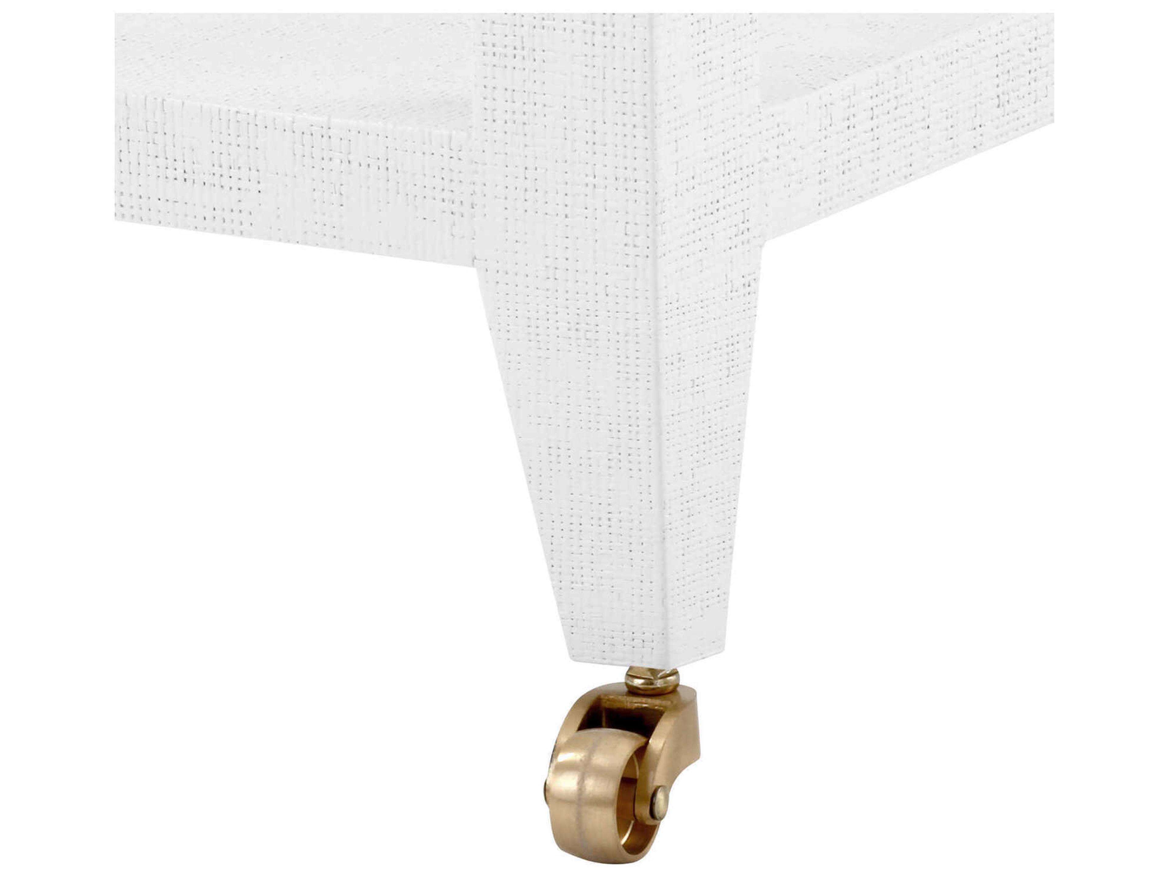 Villa & House Rectangular Wood Chiffon White End Table