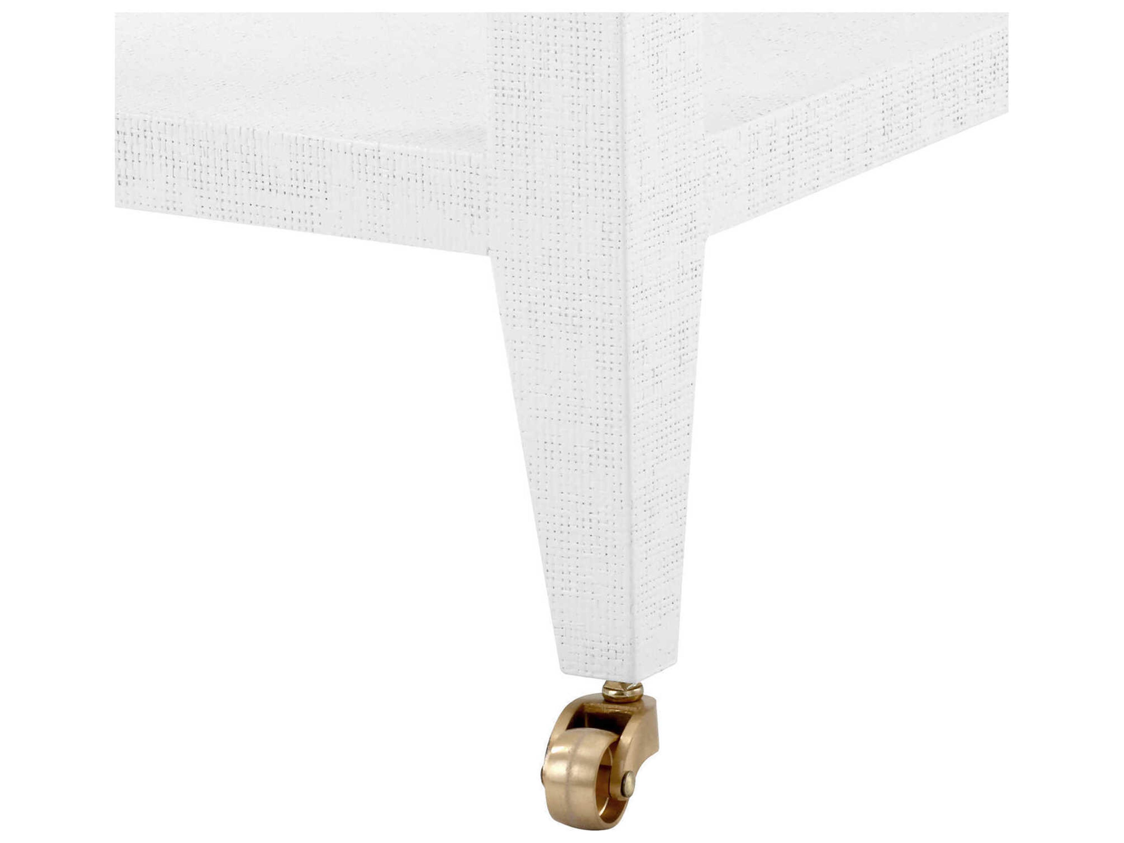 Villa & House Rectangular Wood Chiffon White End Table