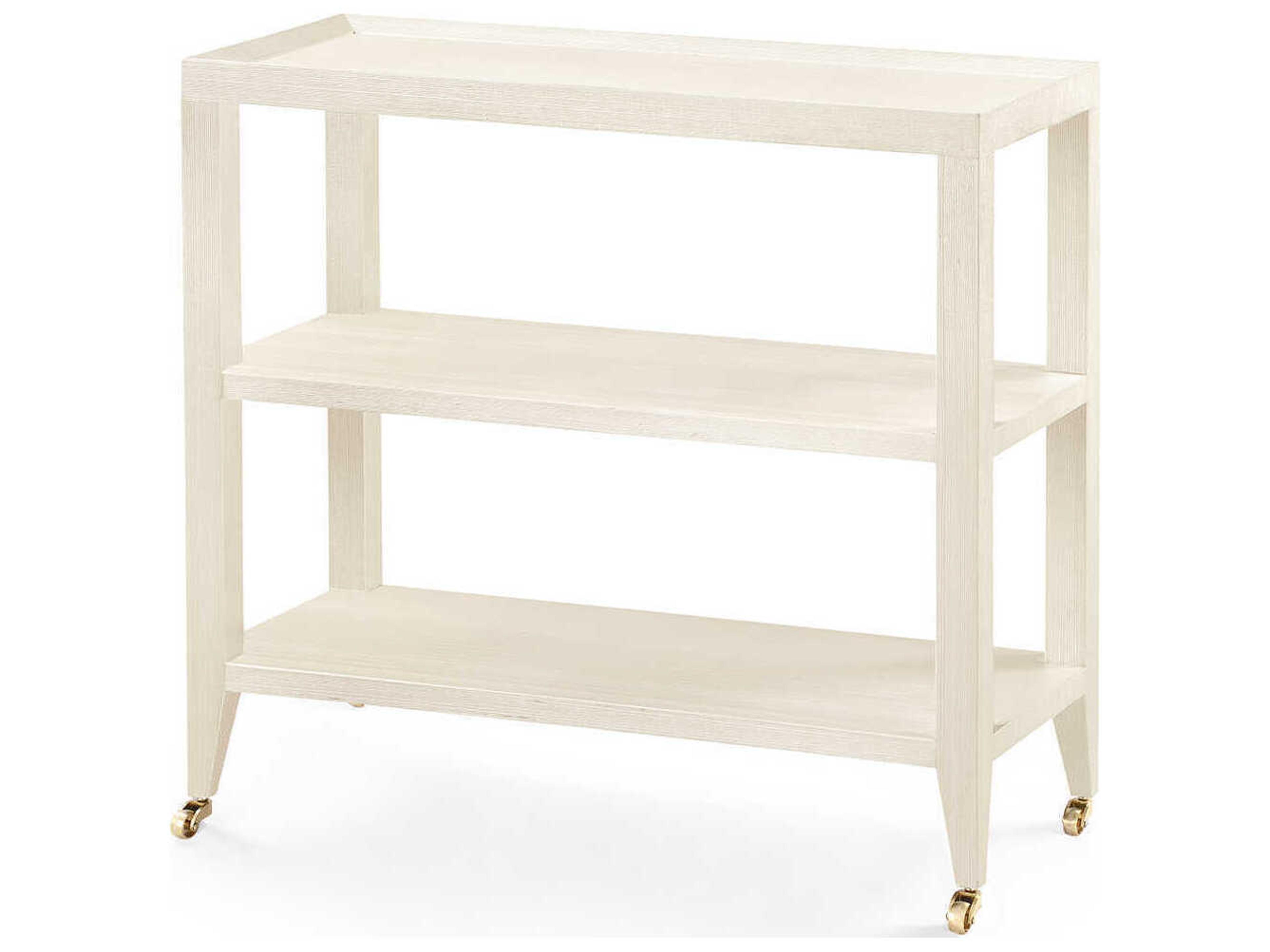 Rectangular Wood Canvas Cream Console Table