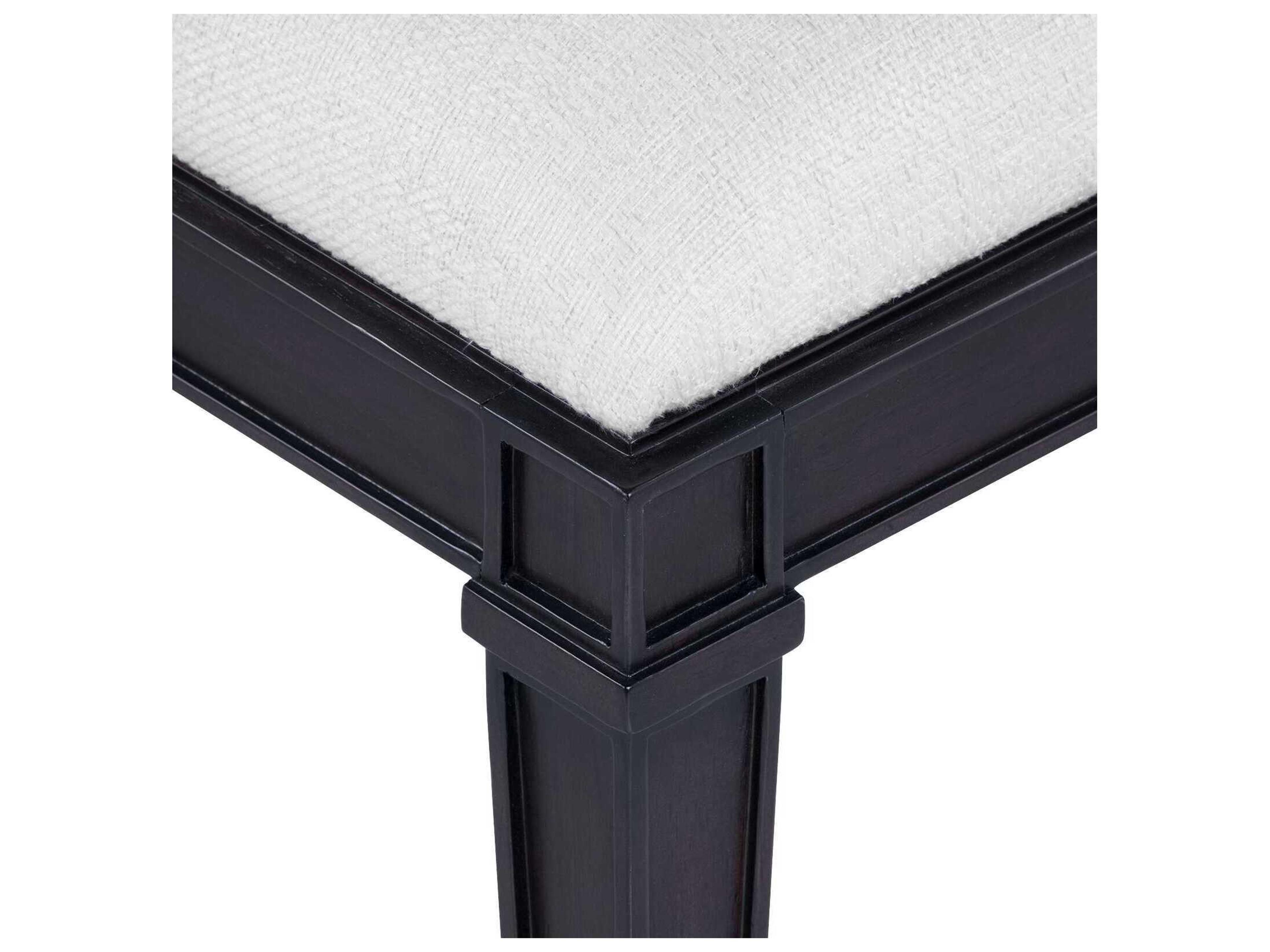 Villa & House Jackson Rubberwood Black Upholstered Armless Dining Chair