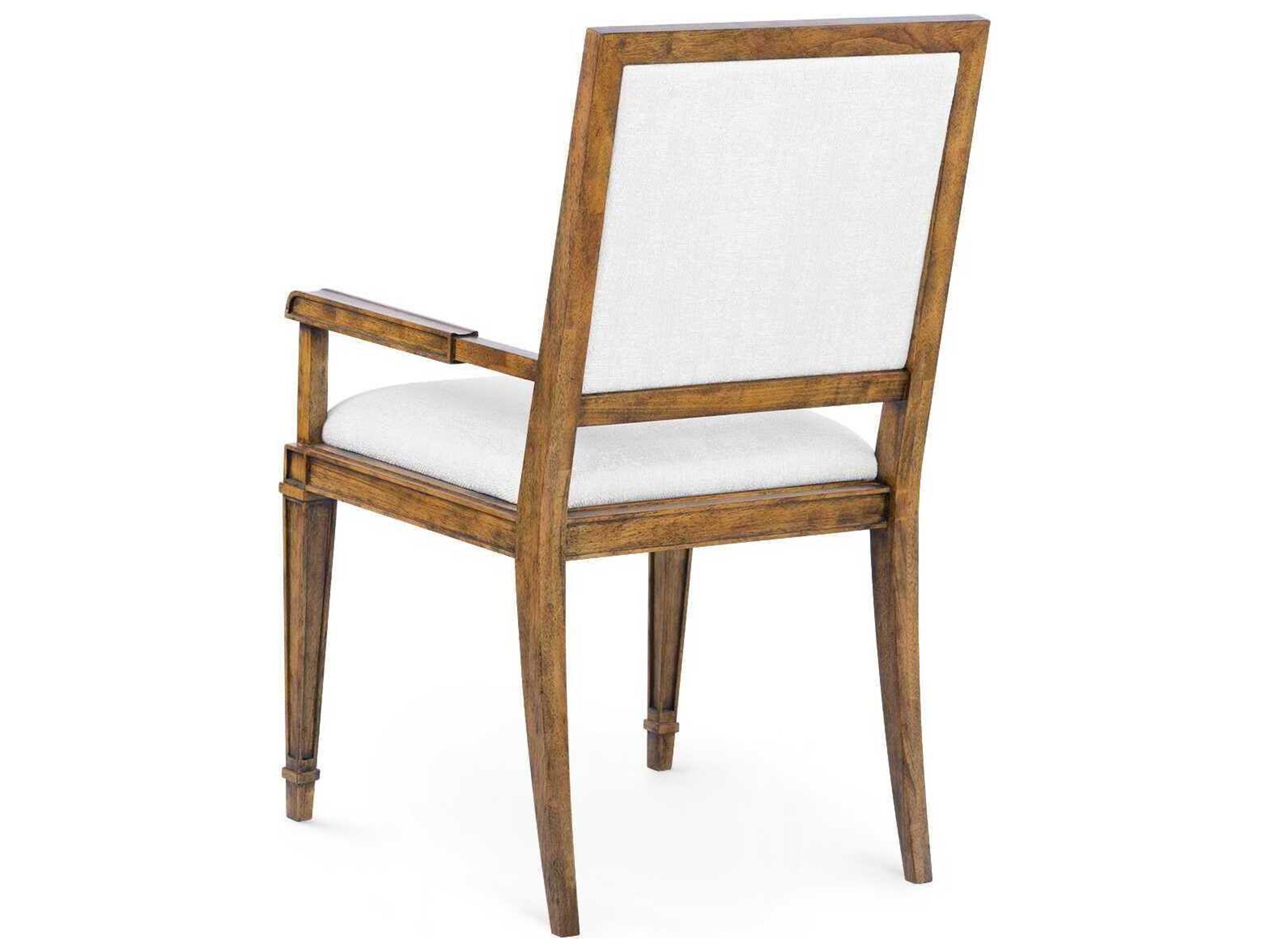 Villa & House Jackson Rubberwood Brown Upholstered Arm Dining Chair