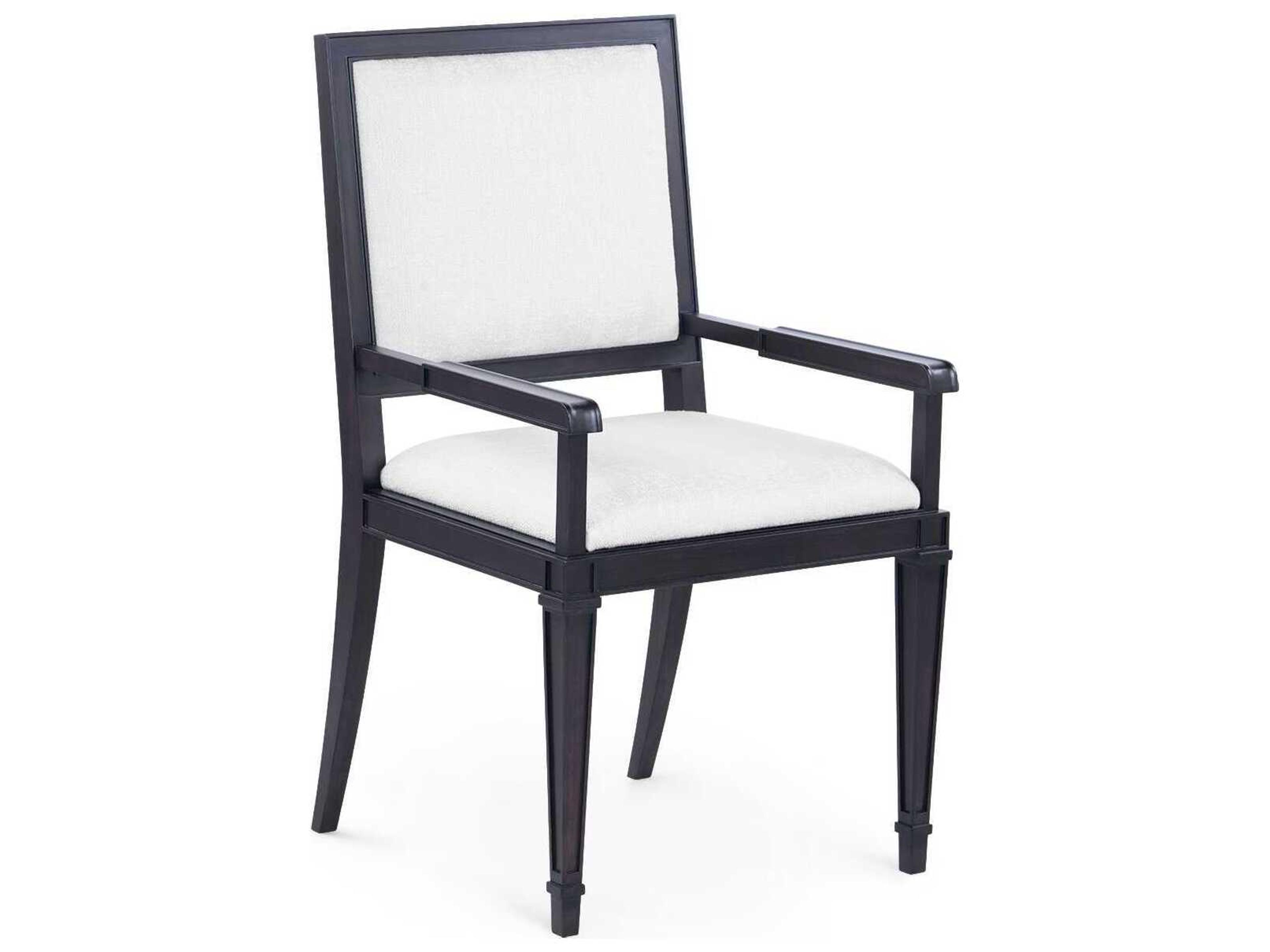Jackson Rubberwood Black Upholstered Arm Dining Chair