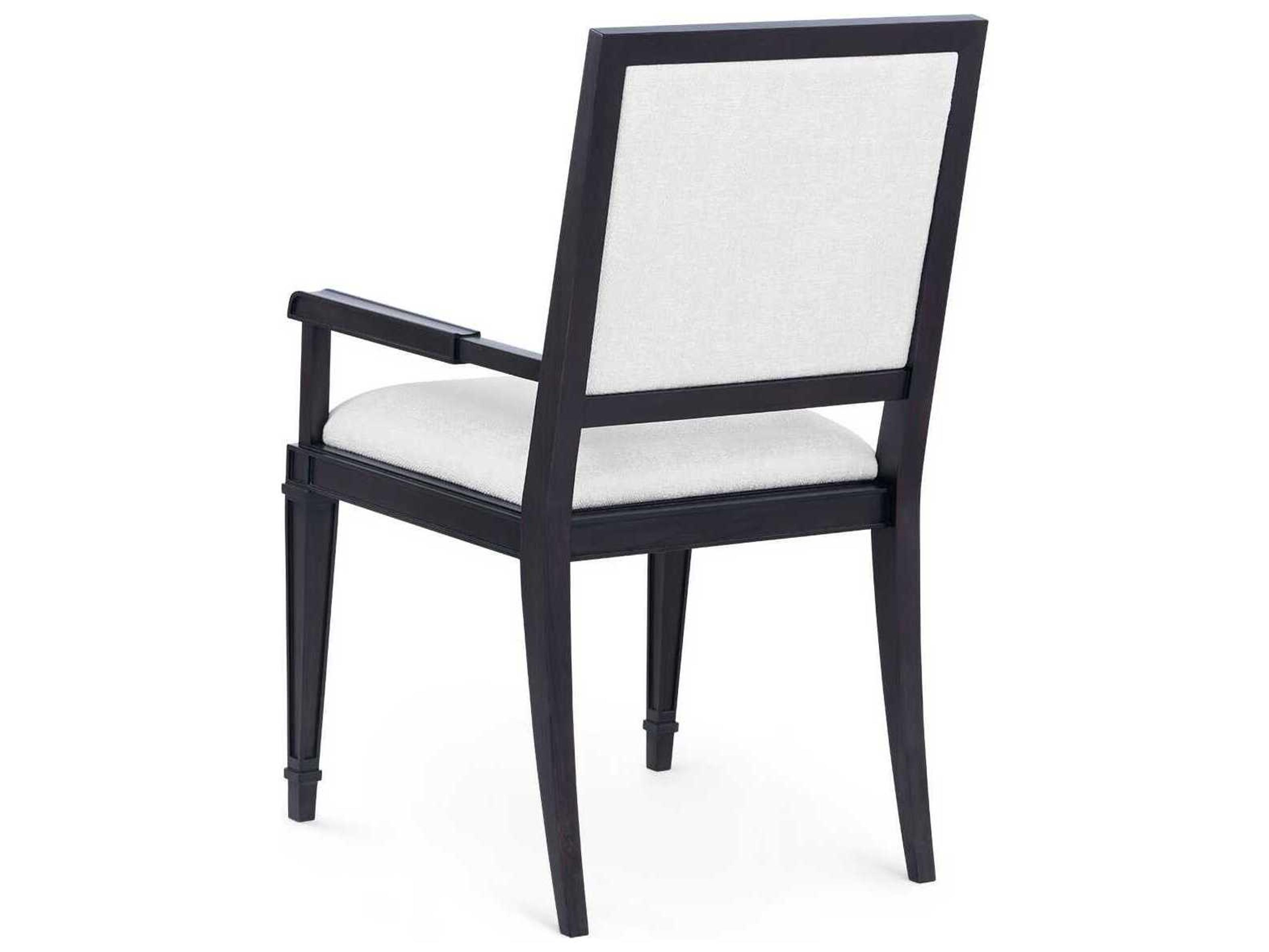 Villa & House Jackson Rubberwood Black Upholstered Arm Dining Chair