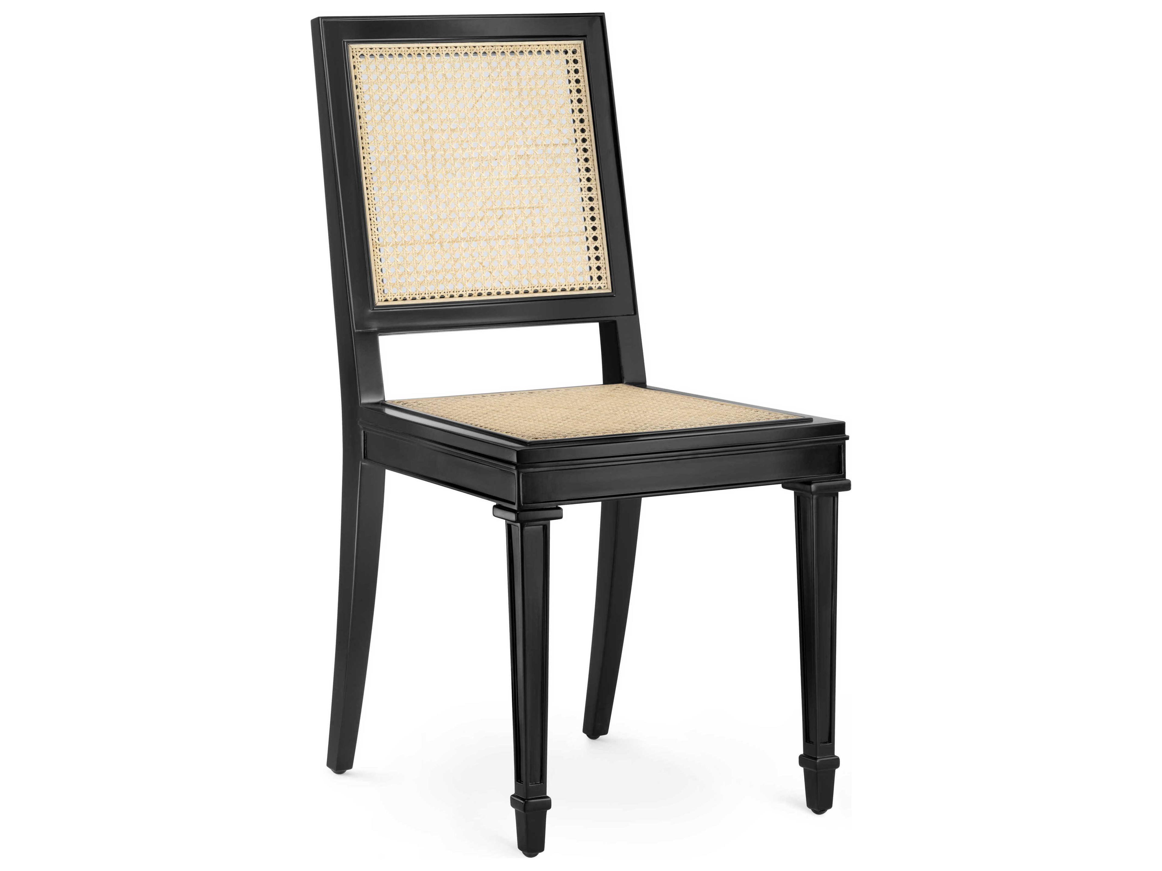 Mahogany Wood Black Side Dining Chair