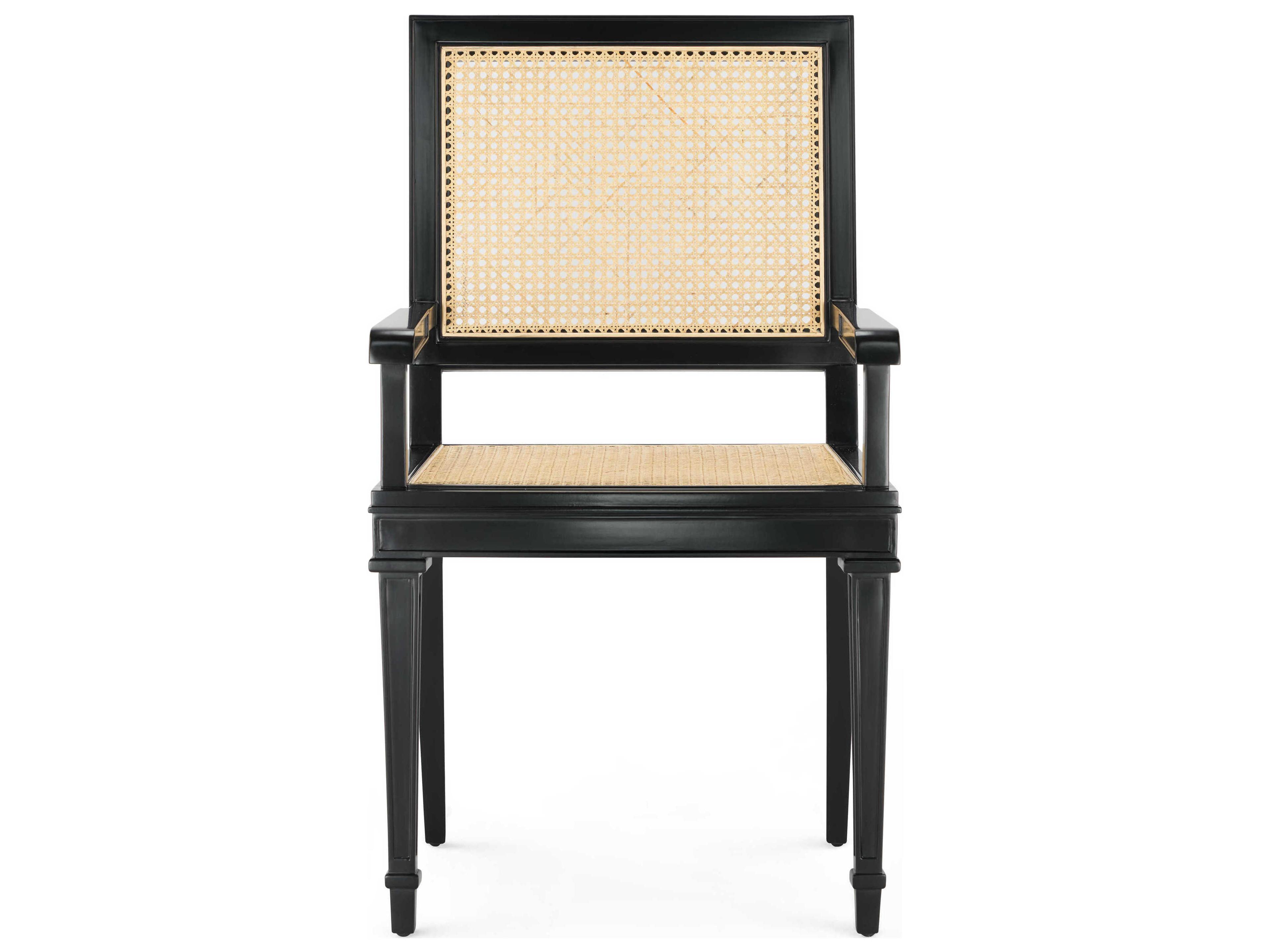 Villa & House Mahogany Wood Black Arm Dining Chair