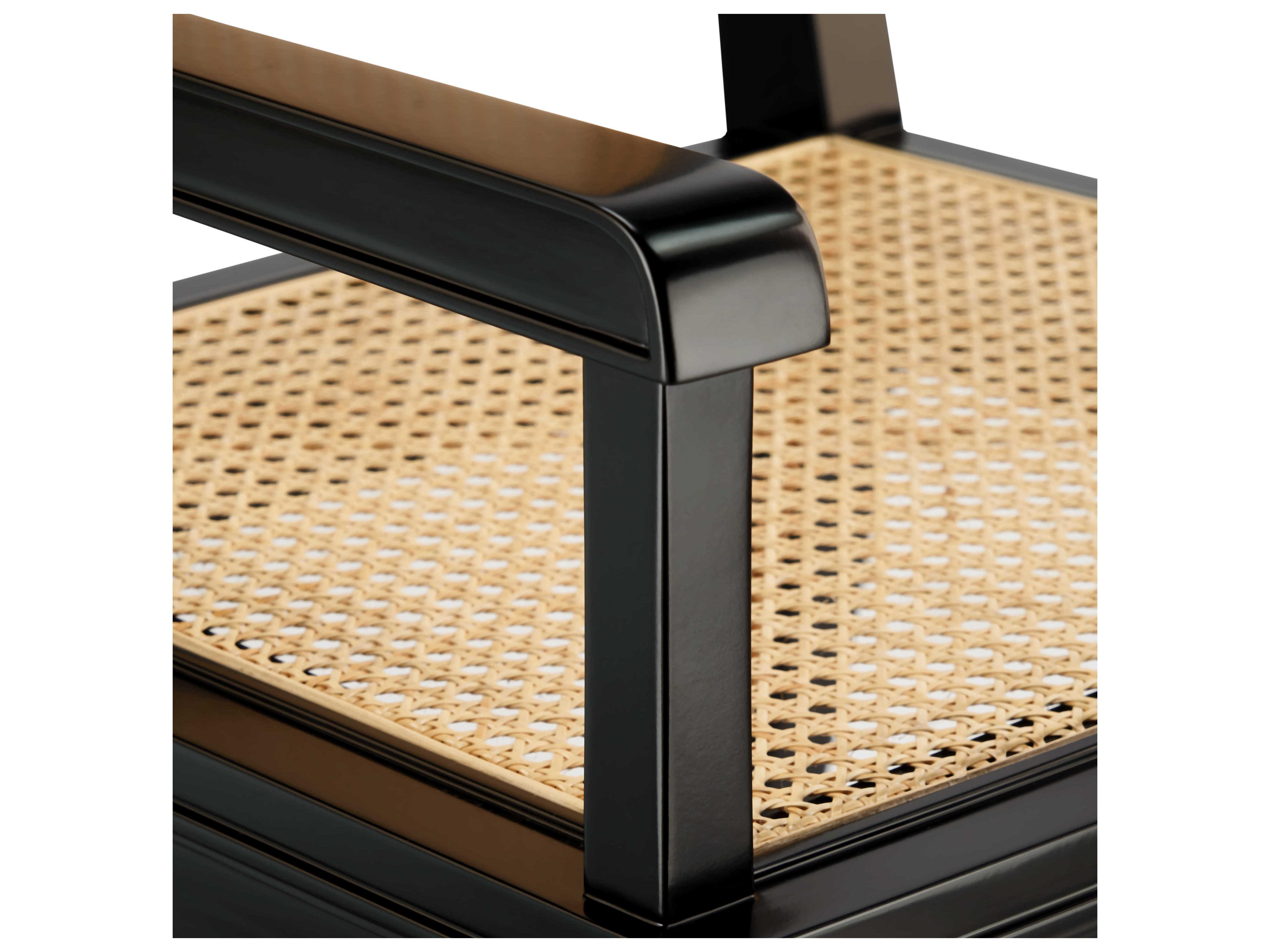 Villa & House Mahogany Wood Black Arm Dining Chair