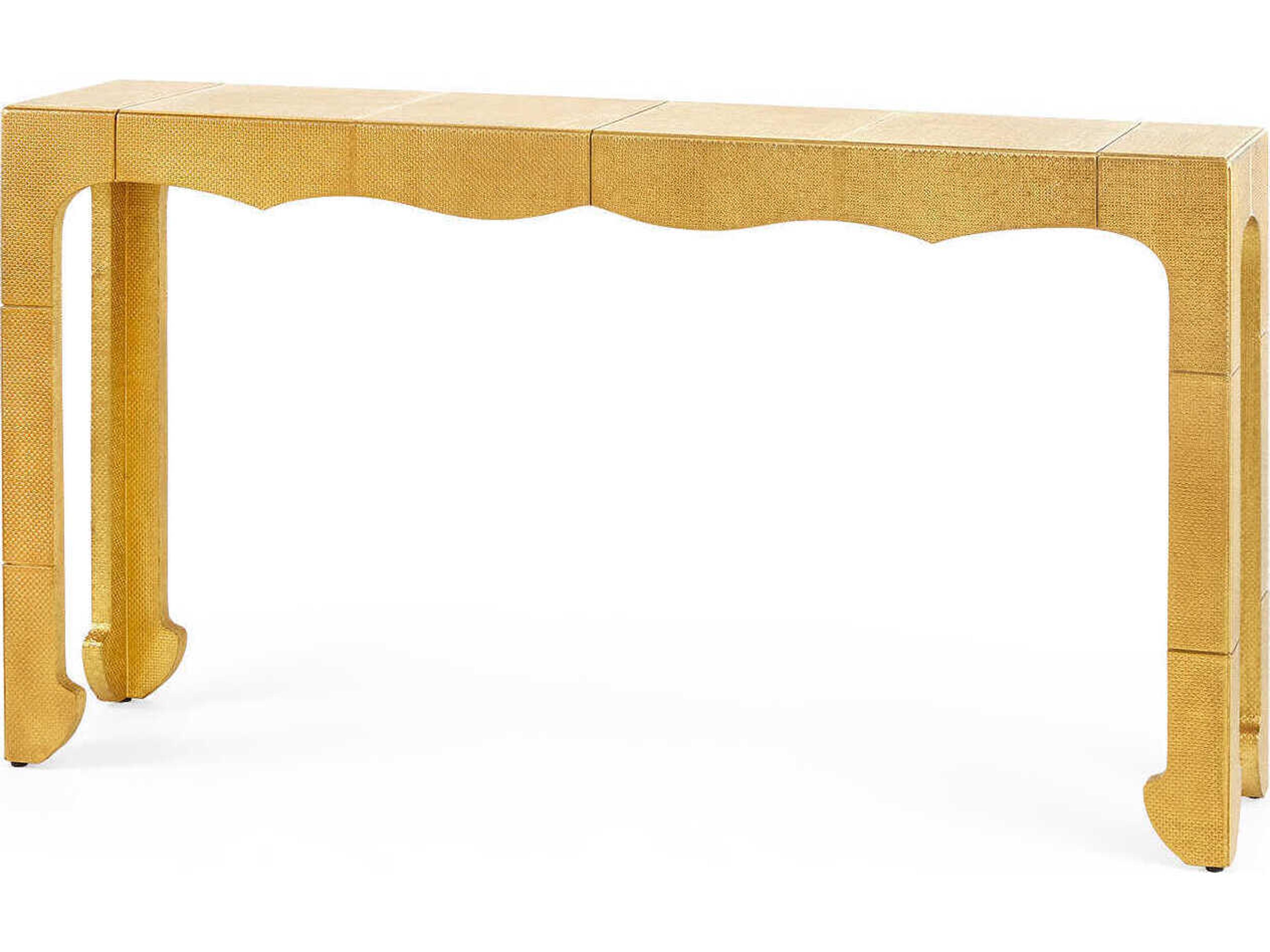 Villa & House Rectangular Metal Light Antique Brass Console Table