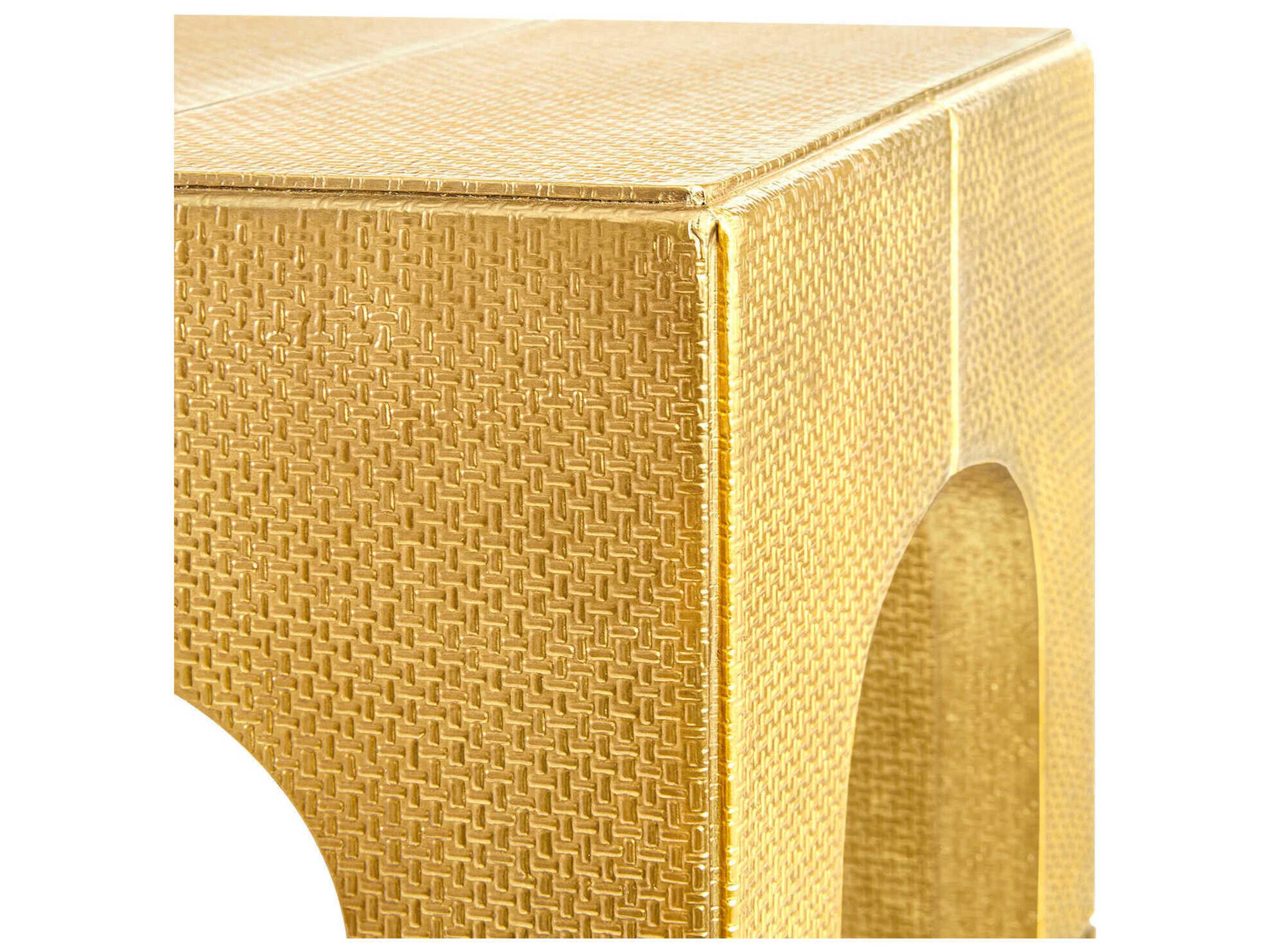 Villa & House Rectangular Metal Light Antique Brass Console Table