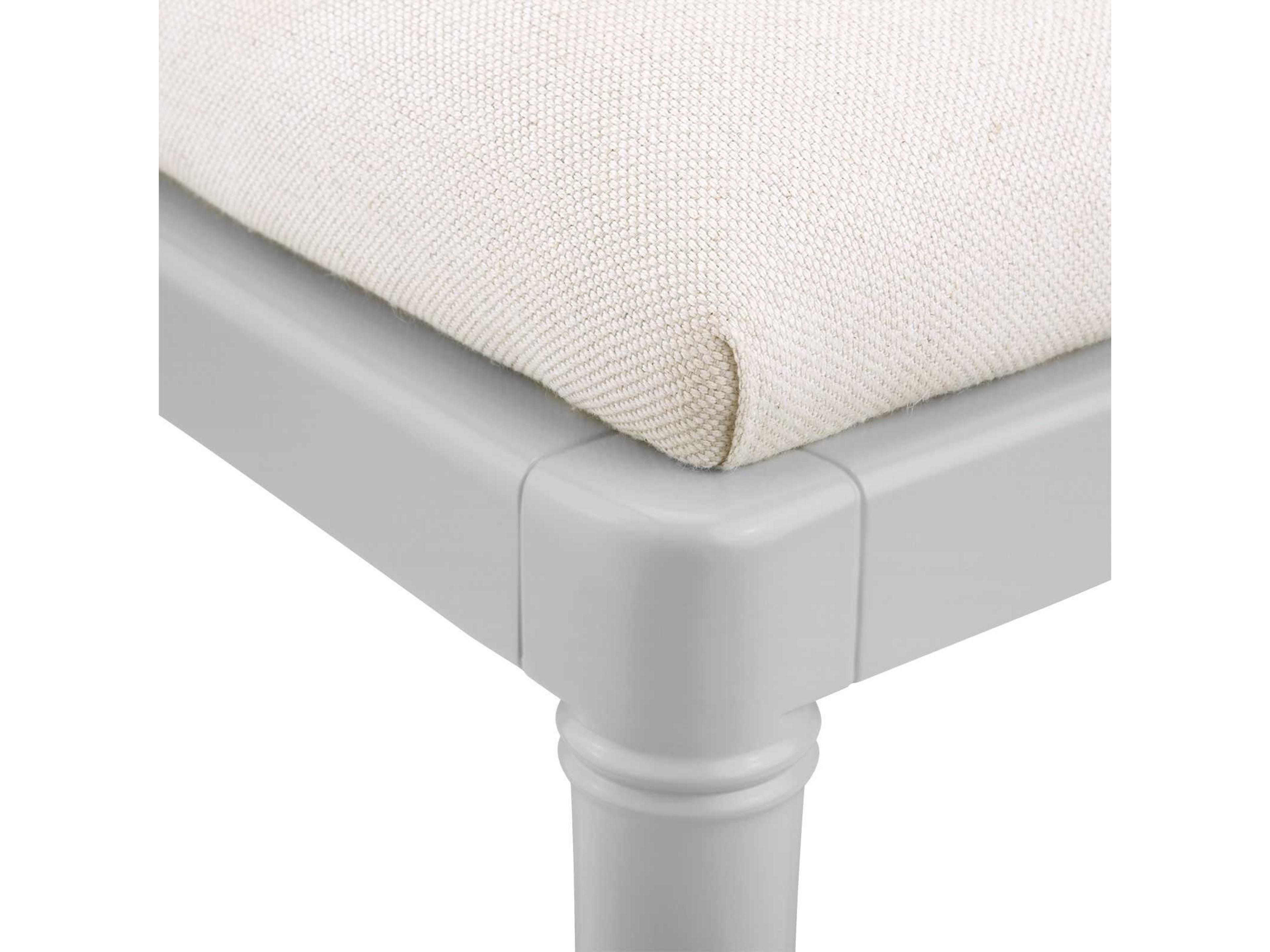 Villa & House Jardin Mahogany Wood Gray Upholstered Side Dining Chair