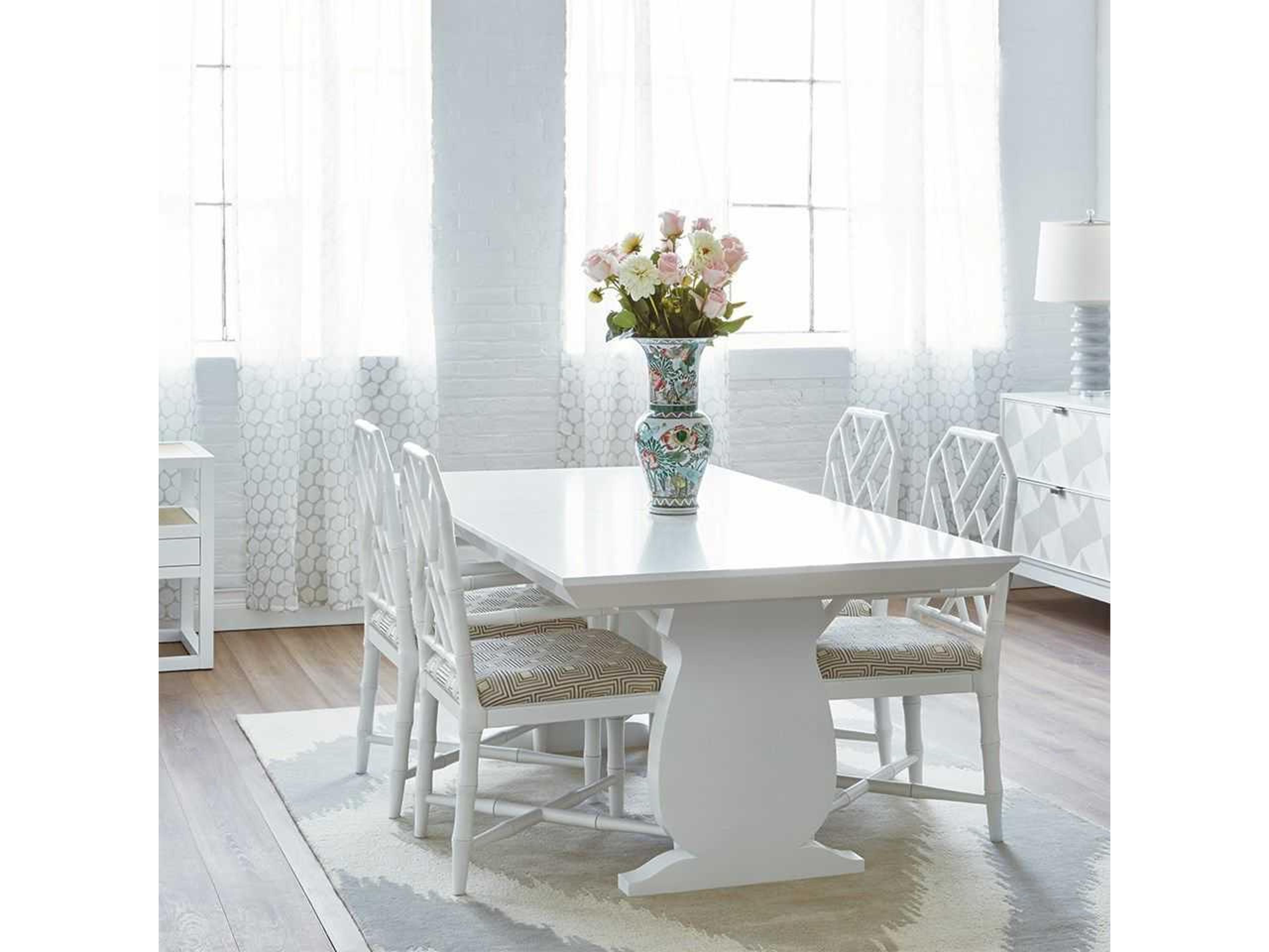 Villa & House Jardin Mahogany Wood White Upholstered Side Dining Chair