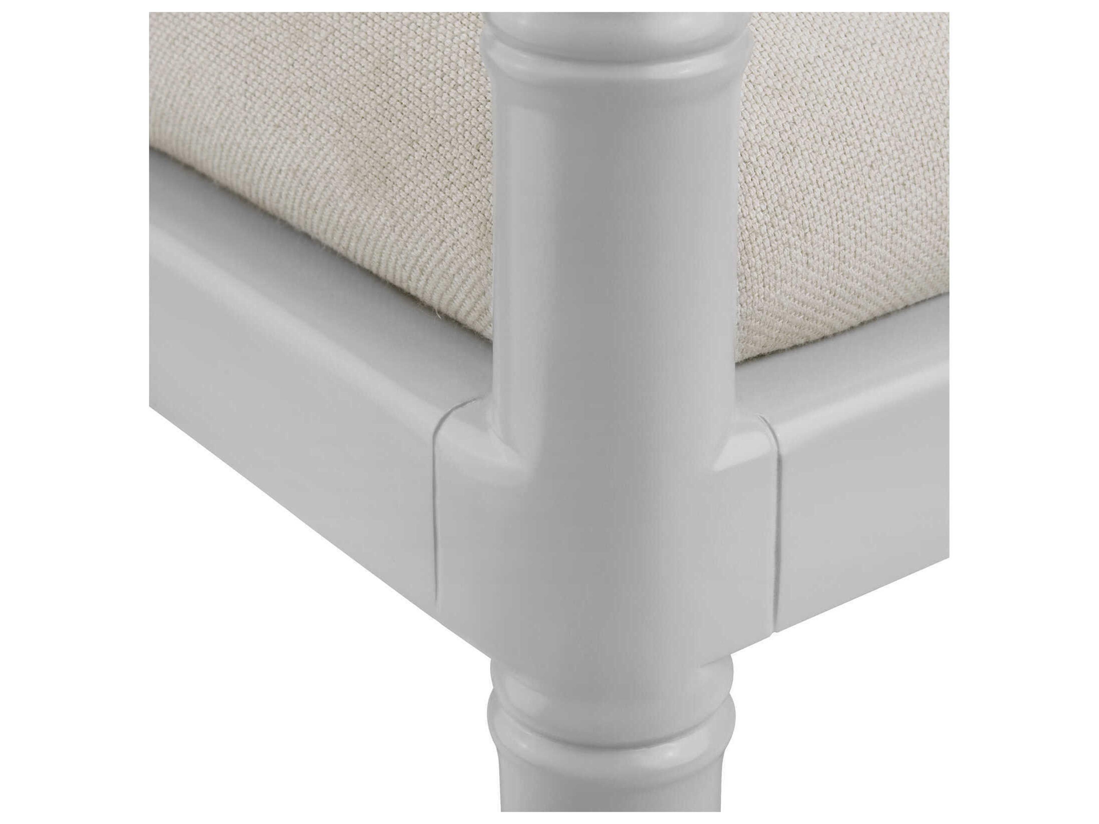 Villa & House Mahogany Wood Gray Upholstered Arm Dining Chair