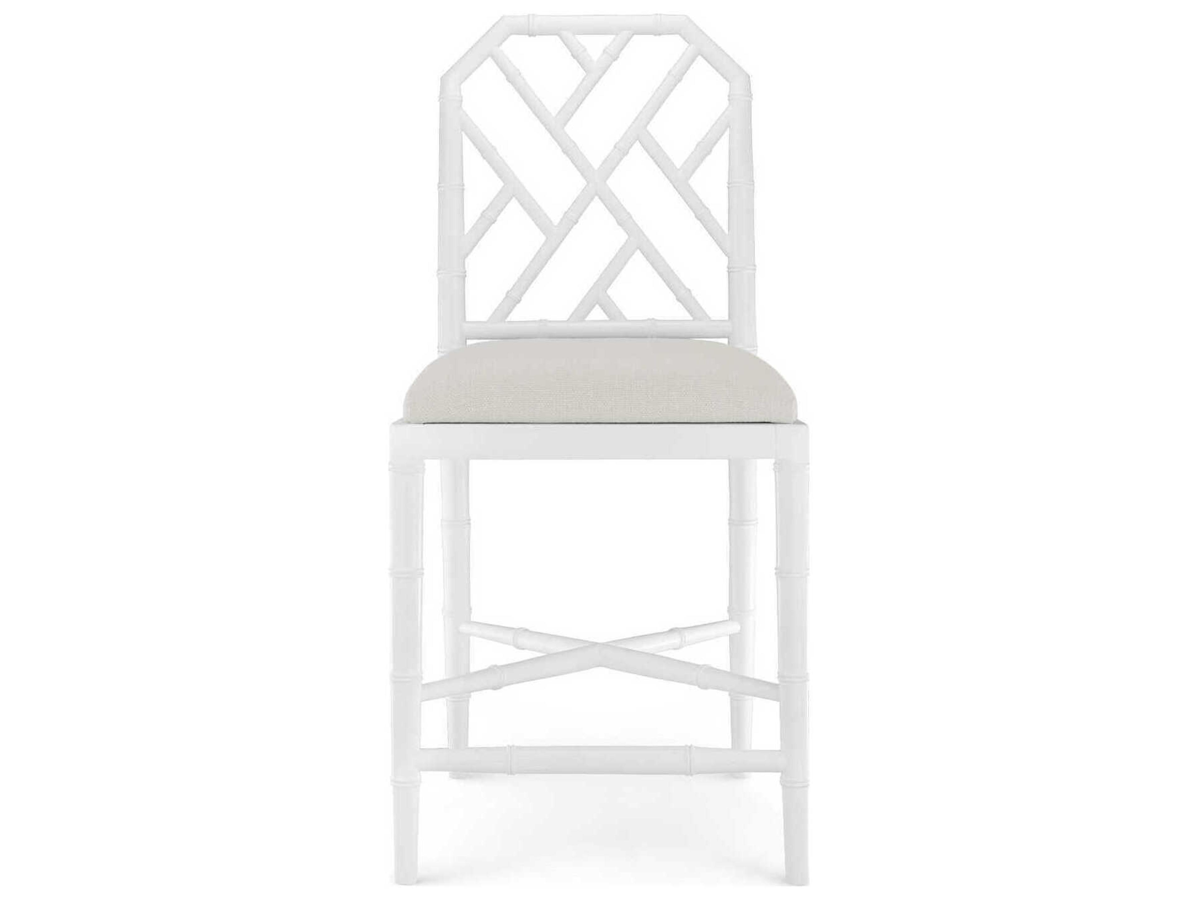 Villa & House Upholstered Mahogany Wood Eggshell White Counter Stool