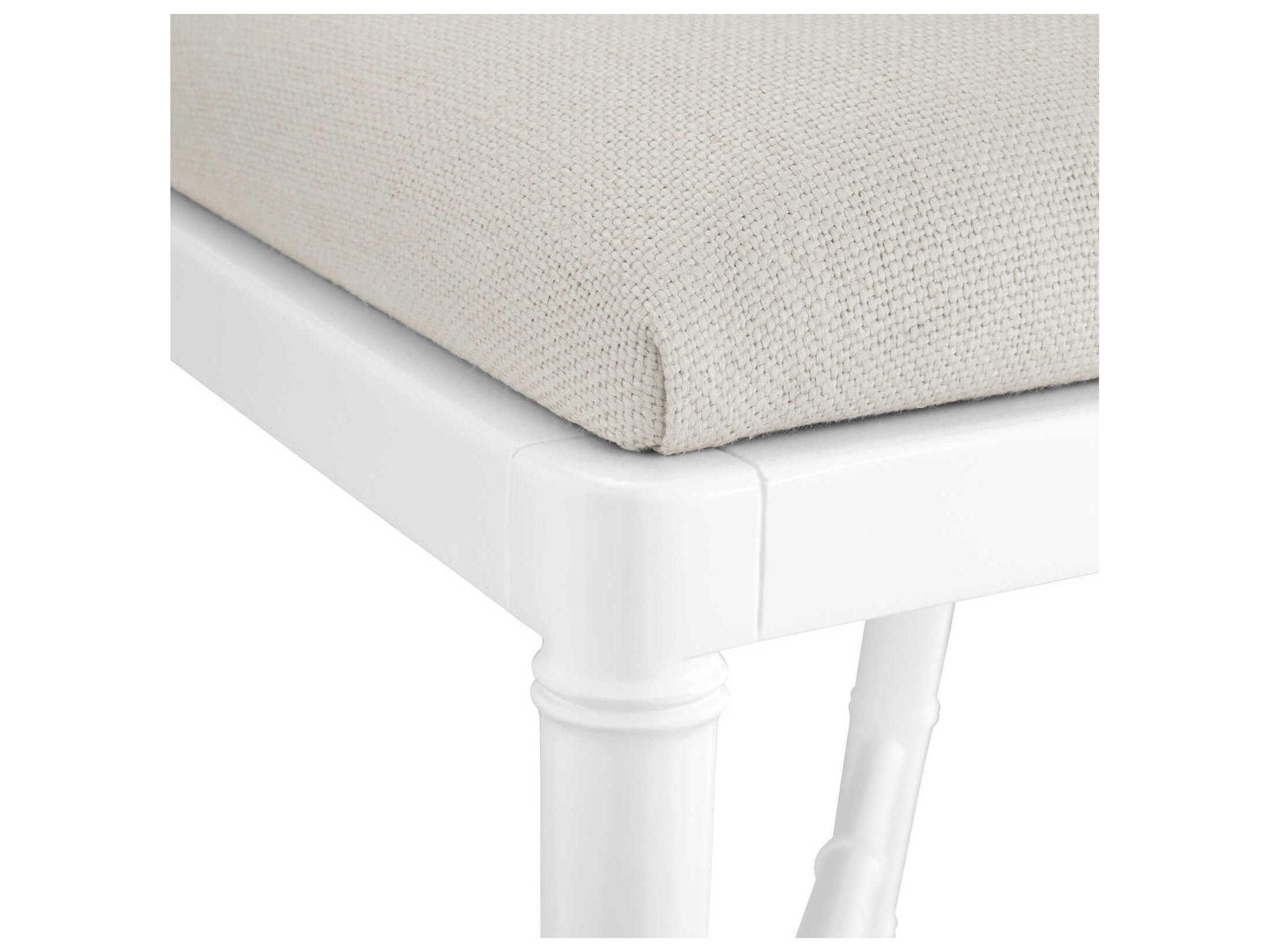 Villa & House Upholstered Mahogany Wood Eggshell White Counter Stool