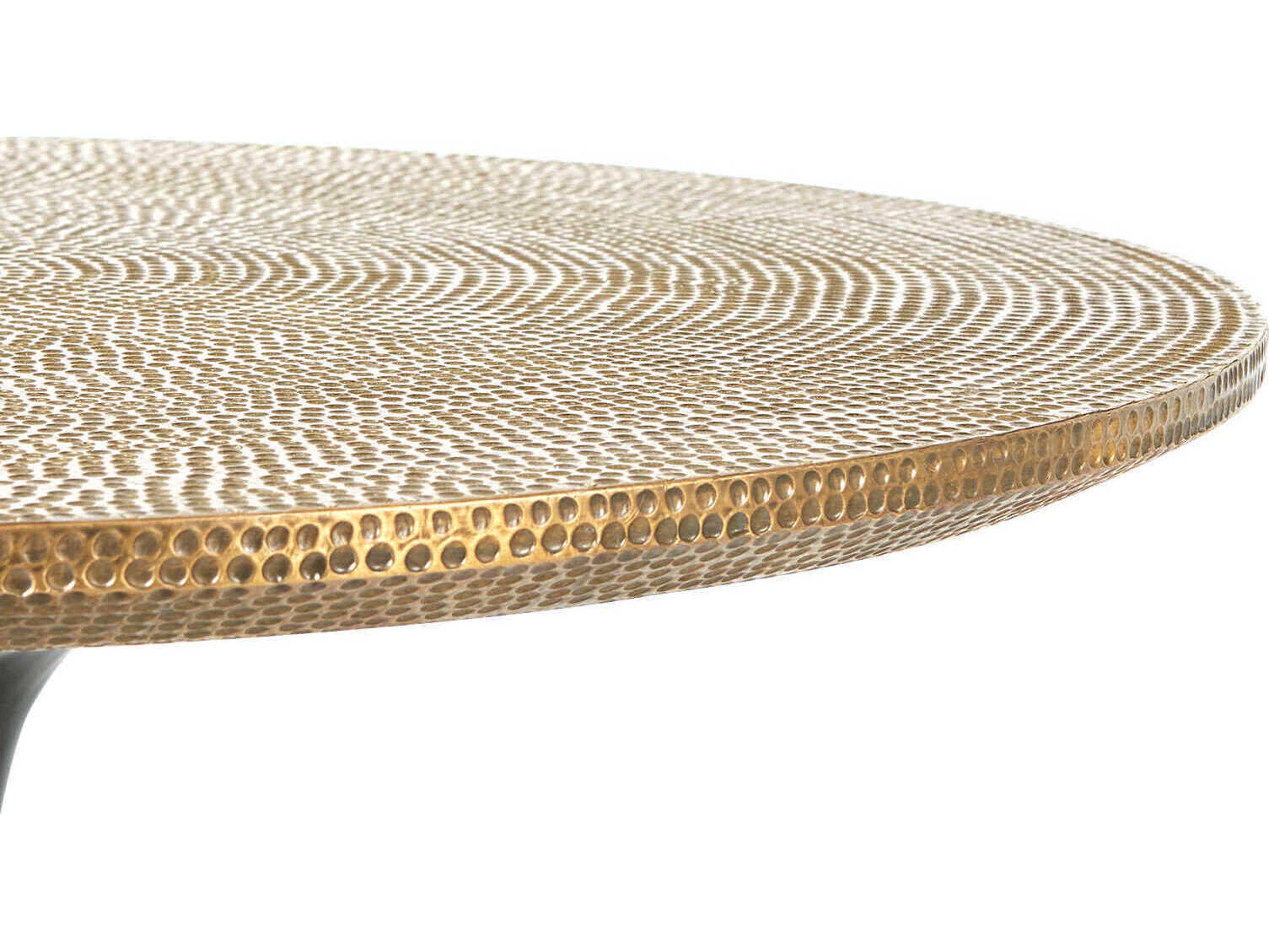 Villa & House Round Metal Antique Brass End Table