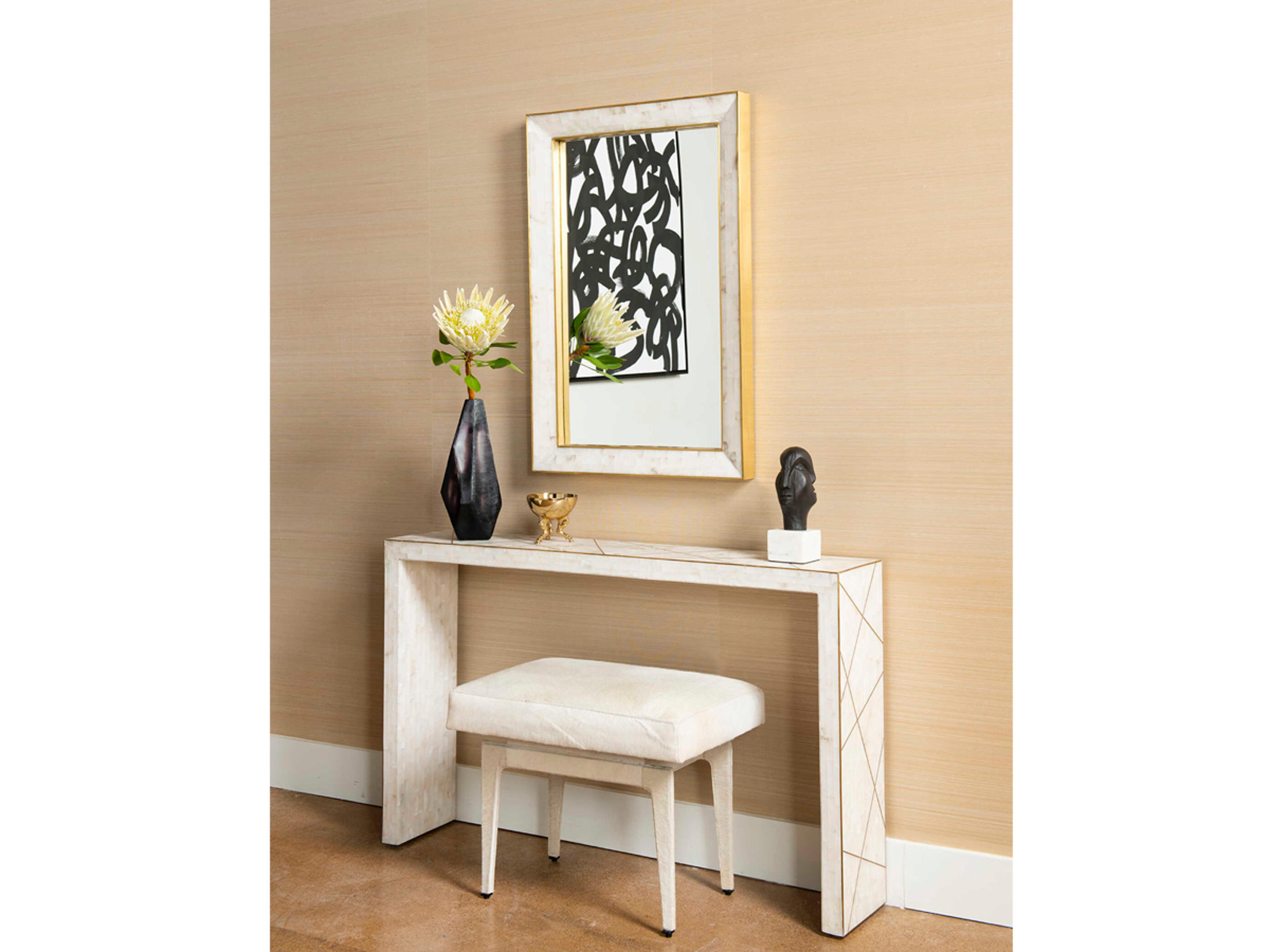 Villa & House Leighton Alabaster Rectangular Wall Mirror