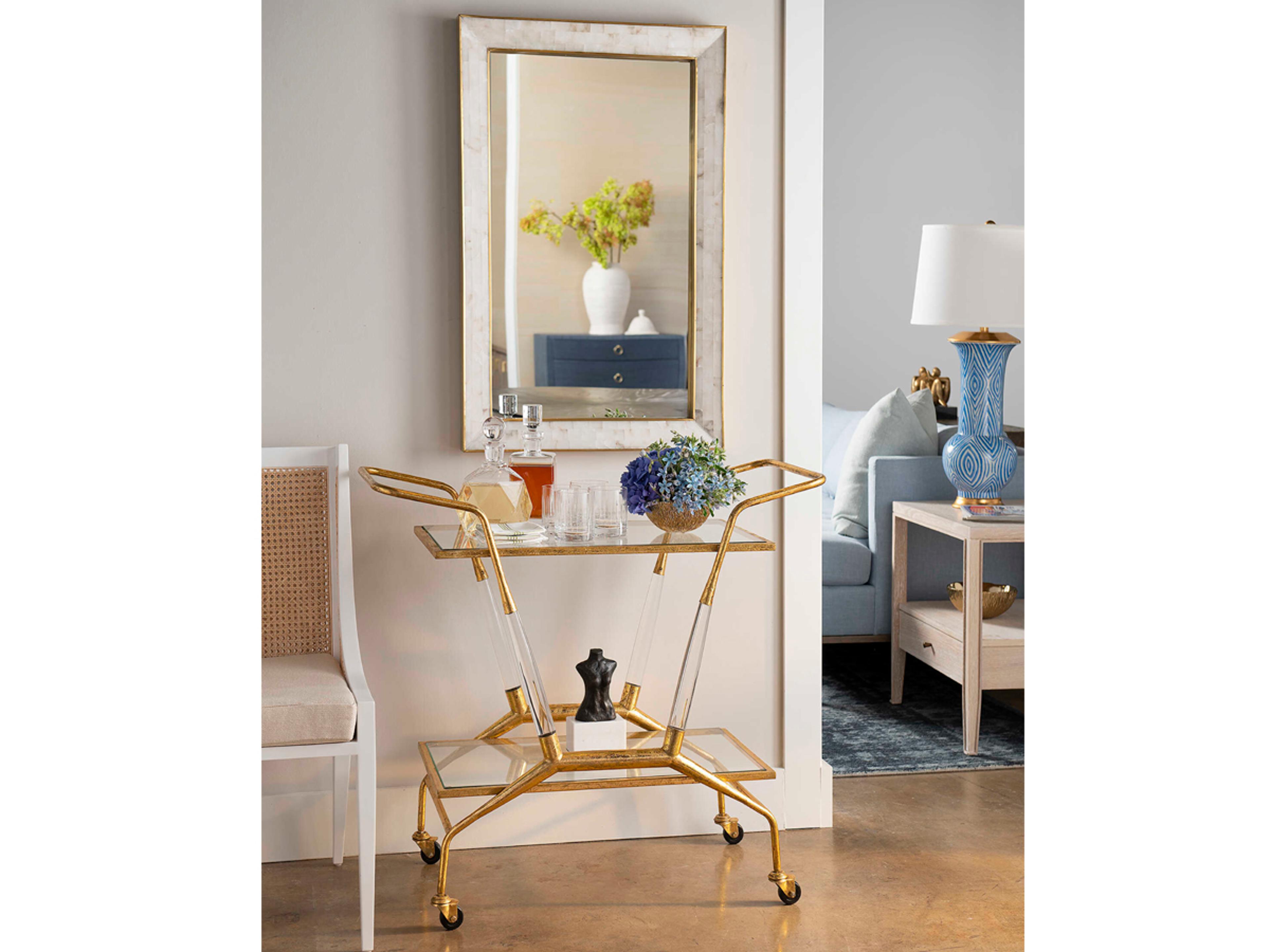 Villa & House Leighton Alabaster Rectangular Wall Mirror