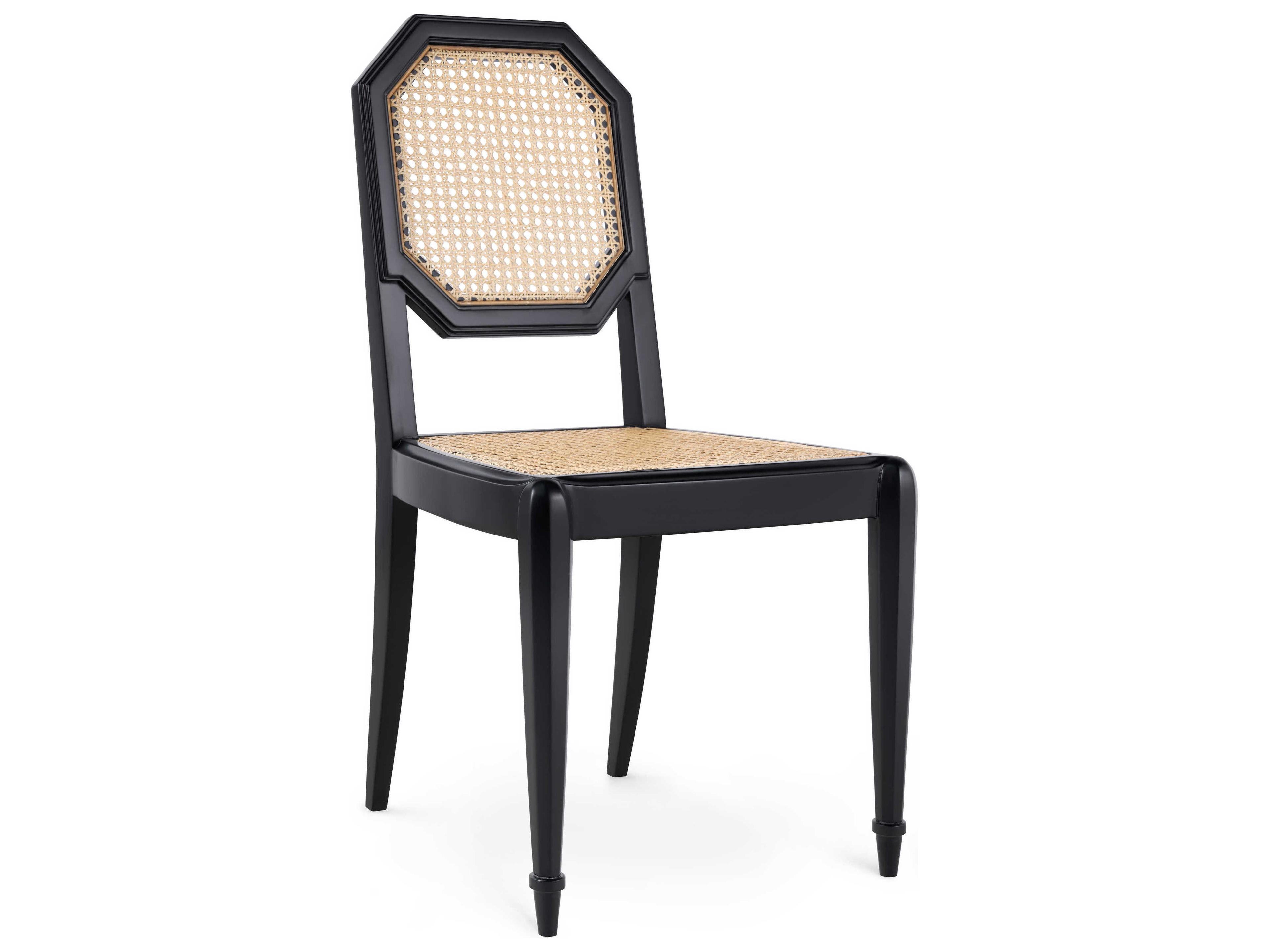 Mahogany Wood Black Side Dining Chair