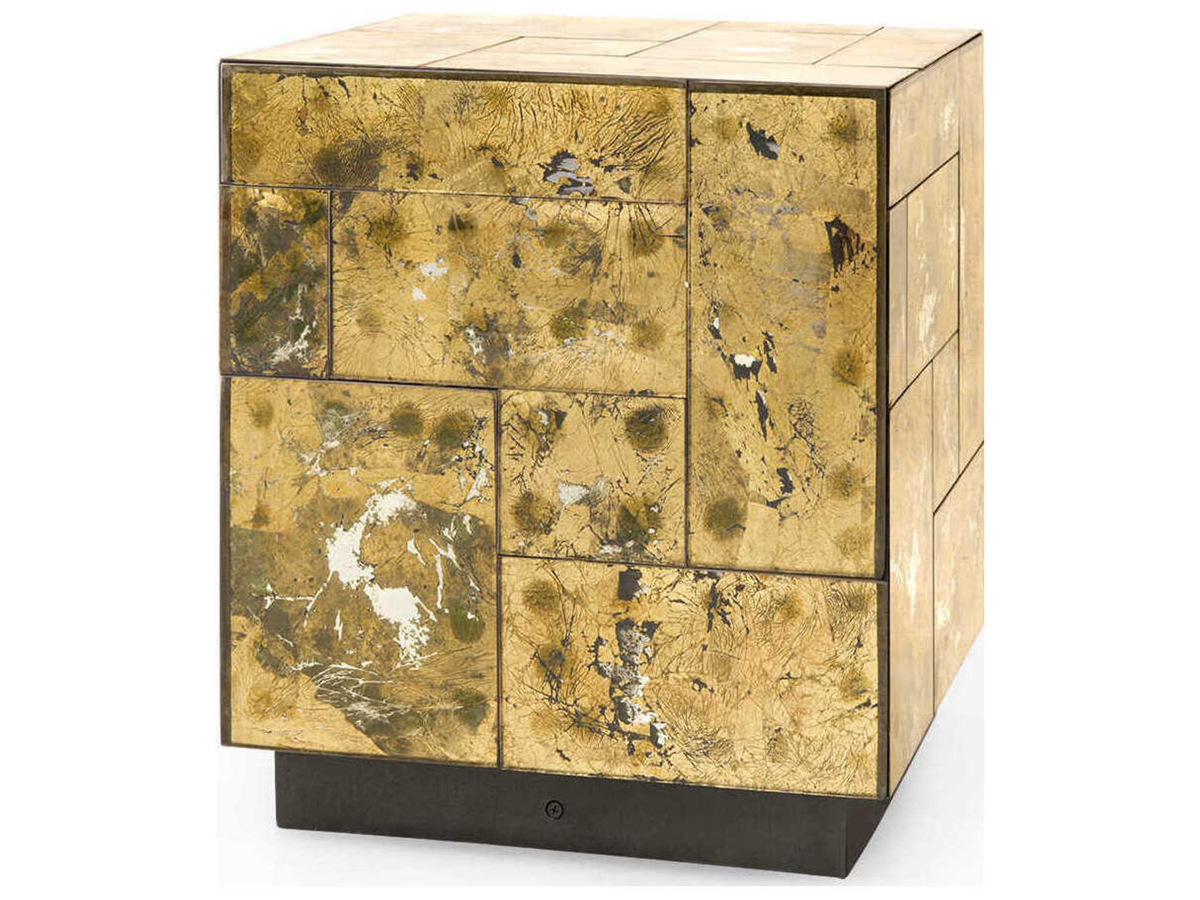 Villa & House Square Mirror Gold Leaf End Table