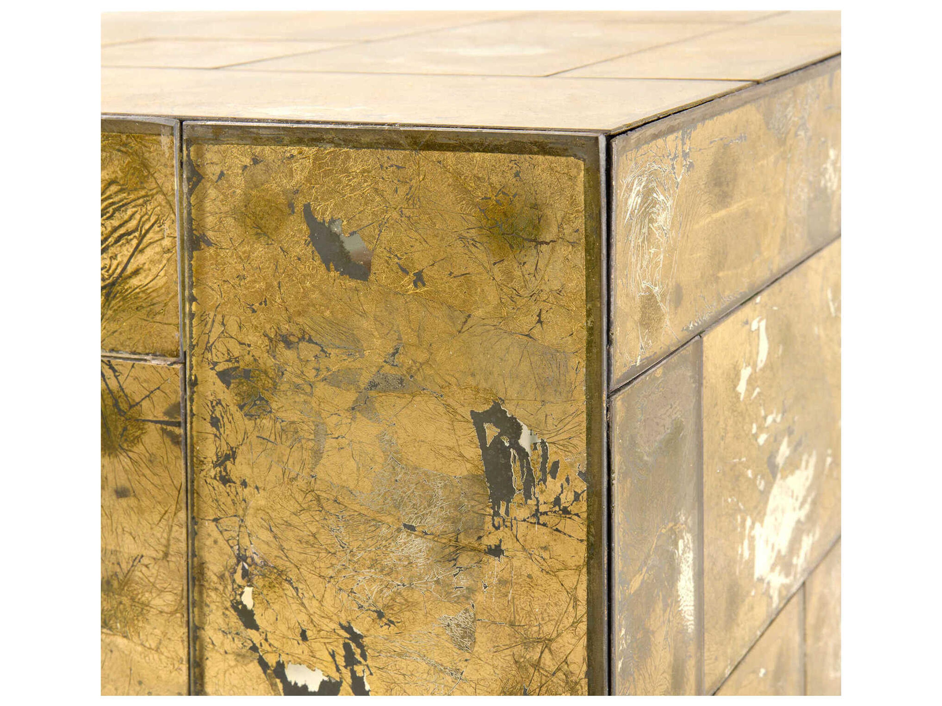 Villa & House Square Mirror Gold Leaf End Table