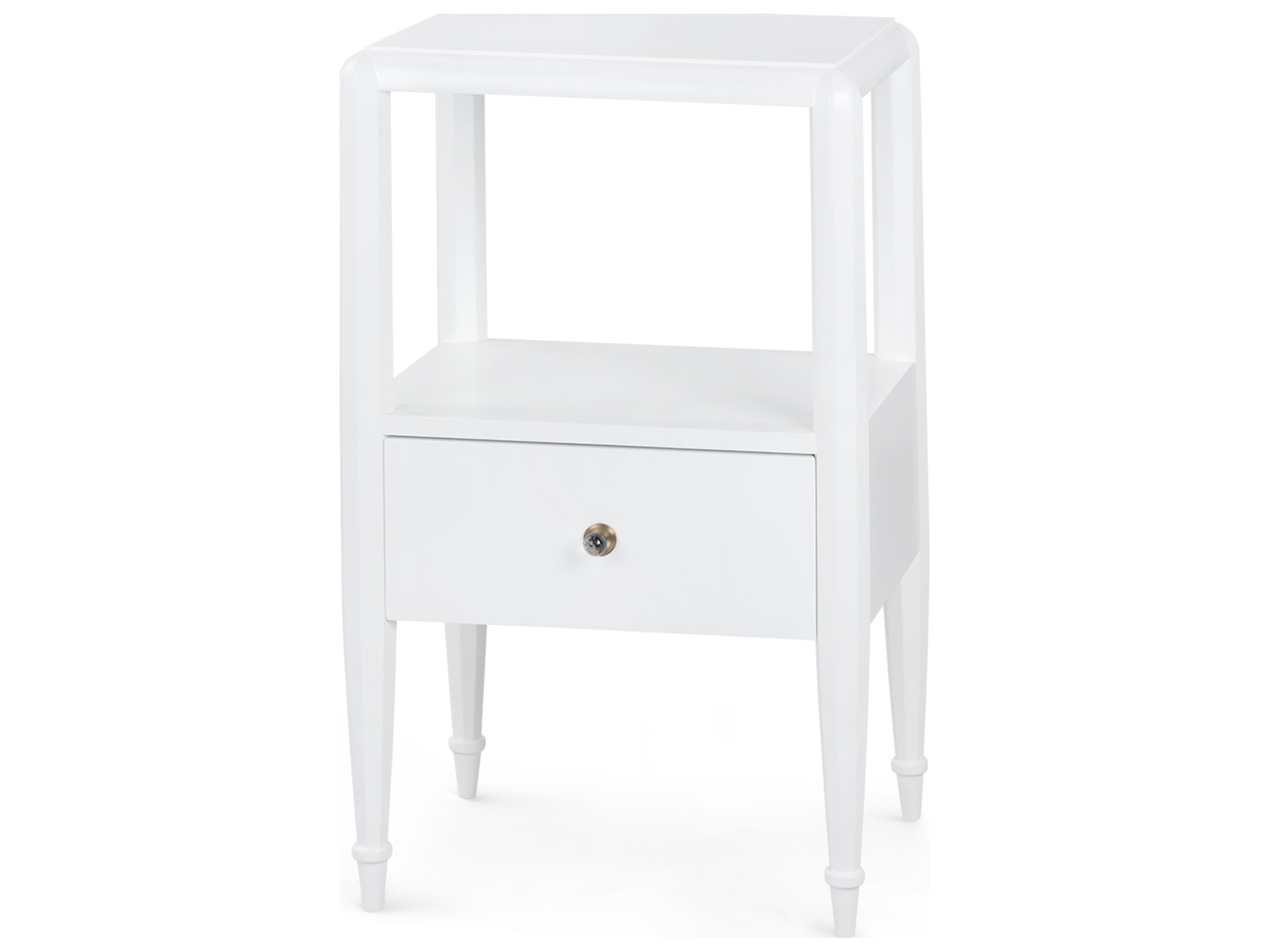 Lilian 1-Drawer White Nightstand