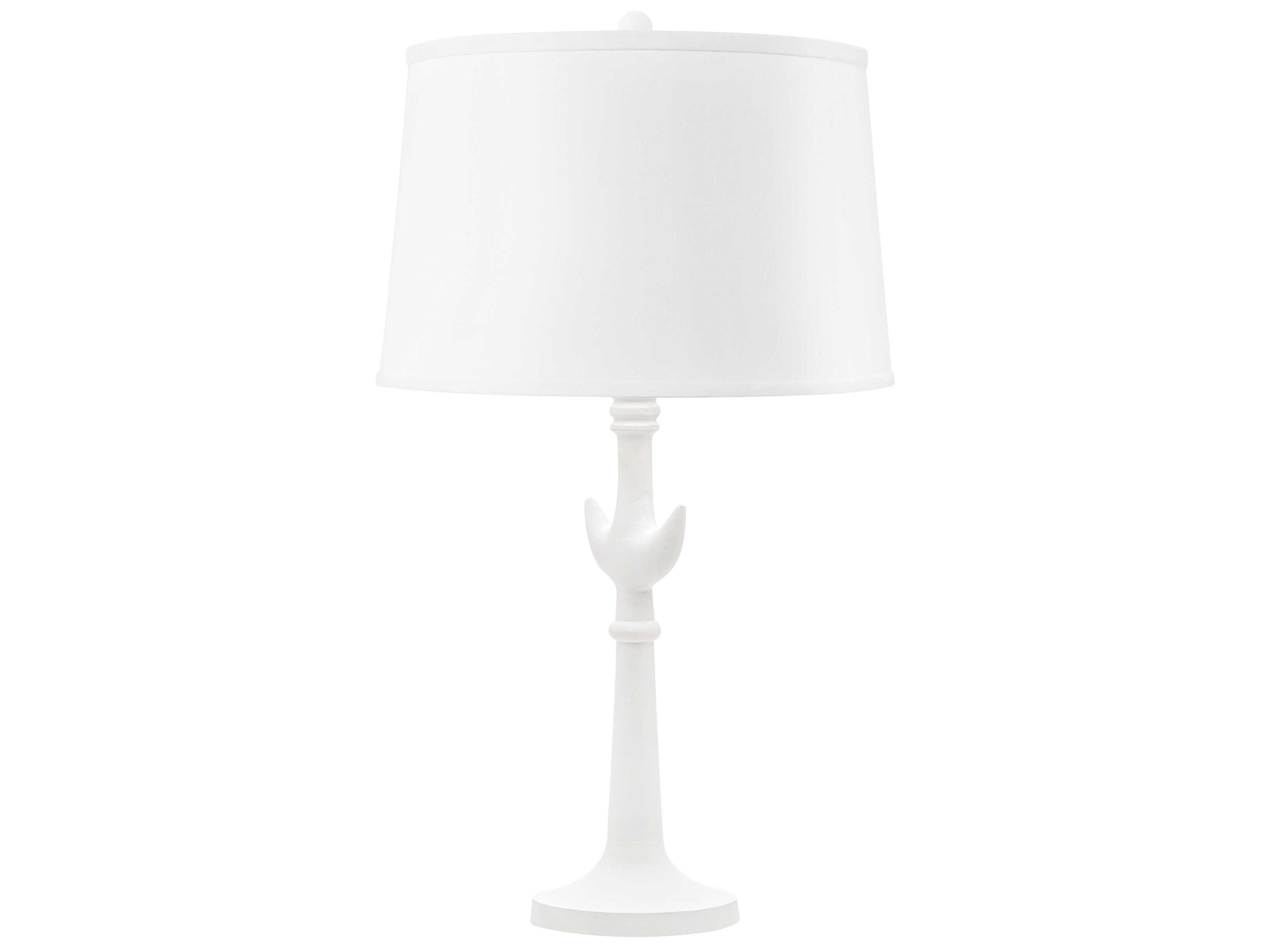 Luna Plaster White 1 - Light Buffet Lamp Base (Lamp Only)