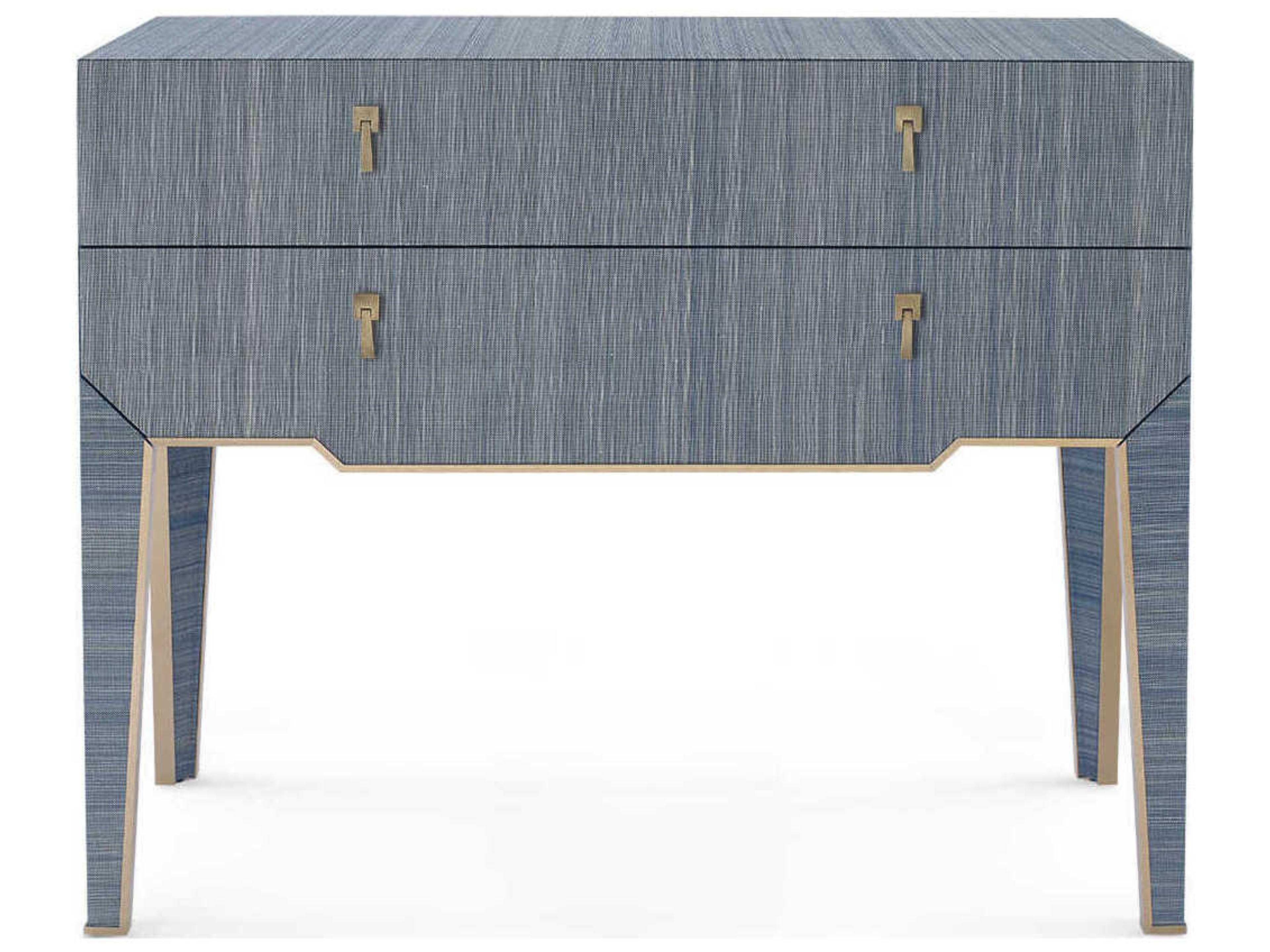 Villa & House Rectangular Wood Colonial Blue Shimmer Console Table