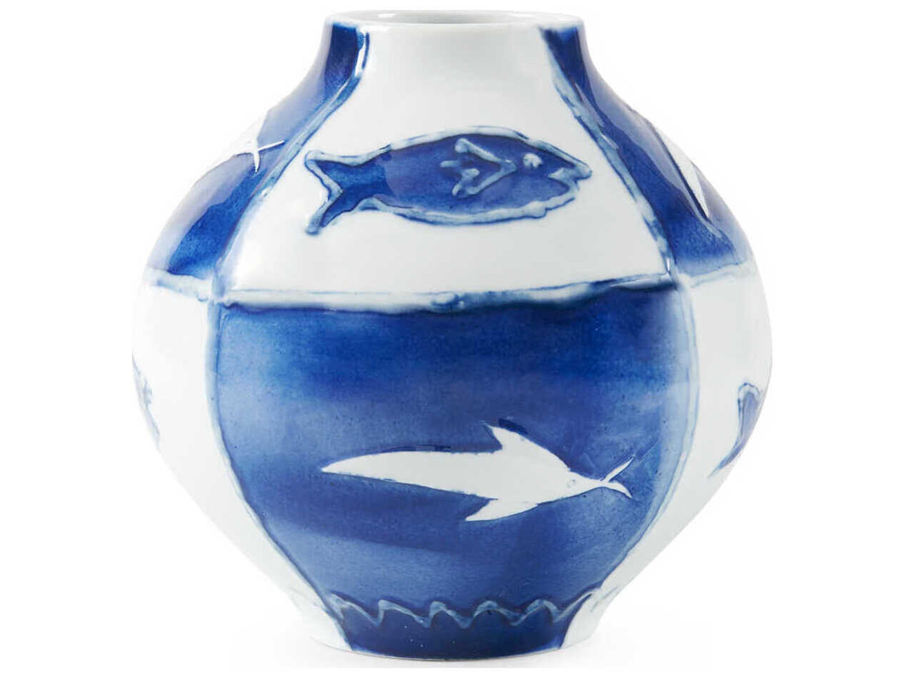 Villa & House Blue / White Malaga Vase