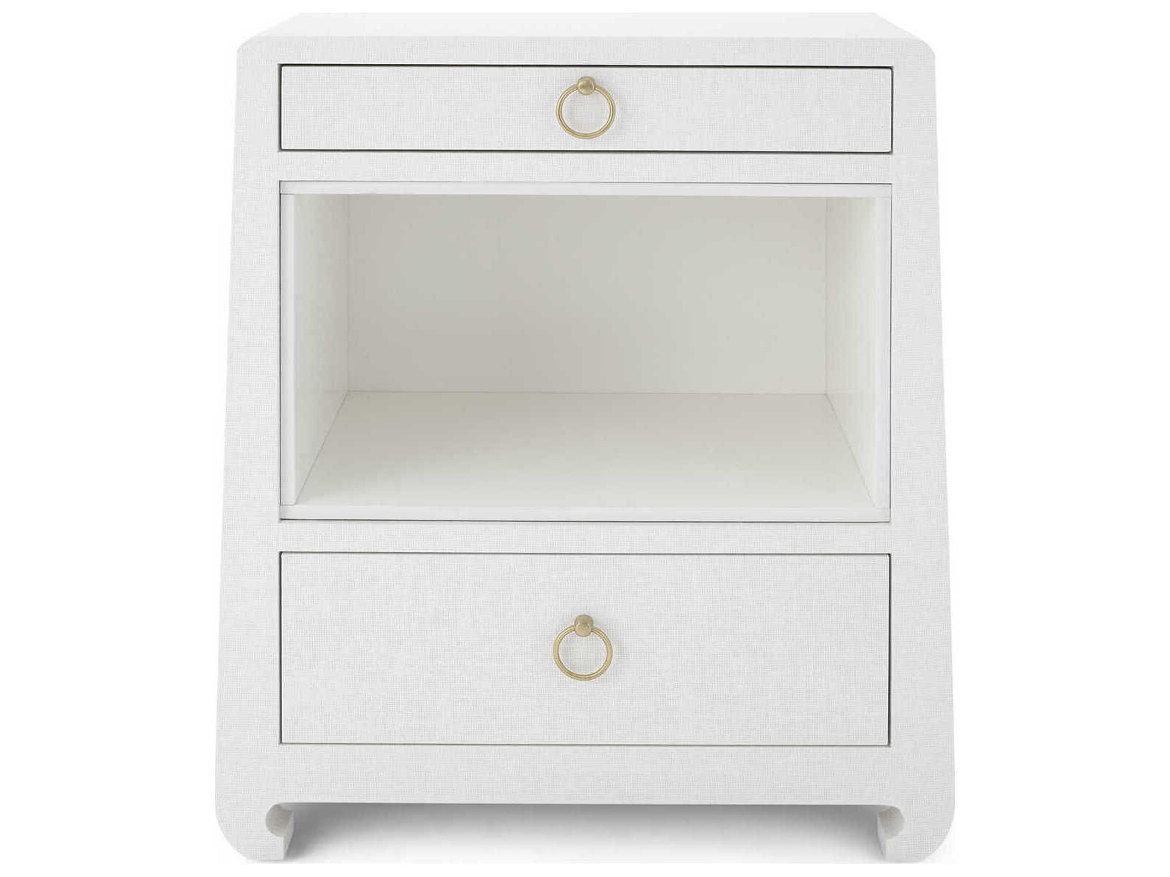 Villa & House Rectangular Wood Chiffon White End Table