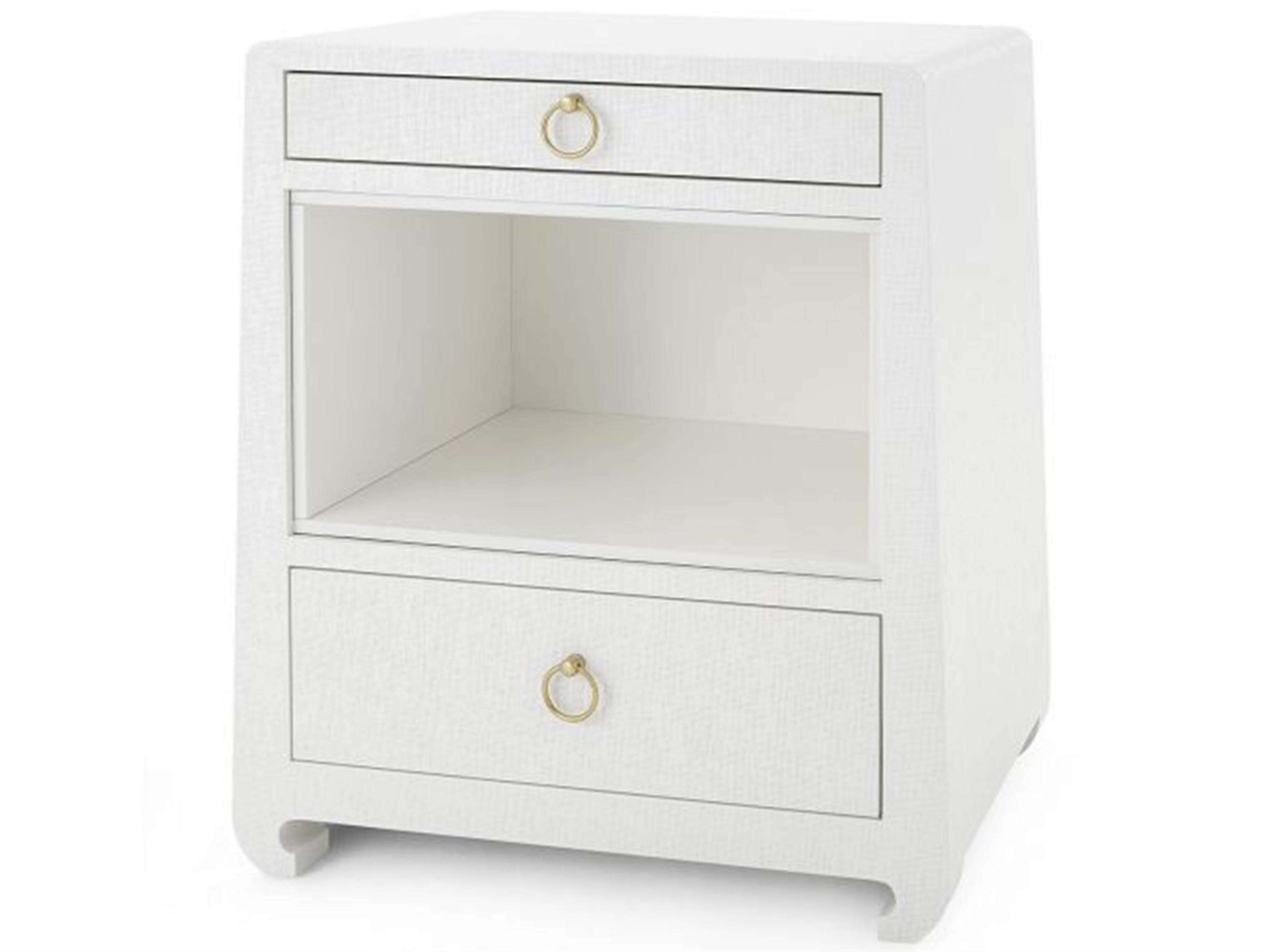 Rectangular Wood Chiffon White End Table