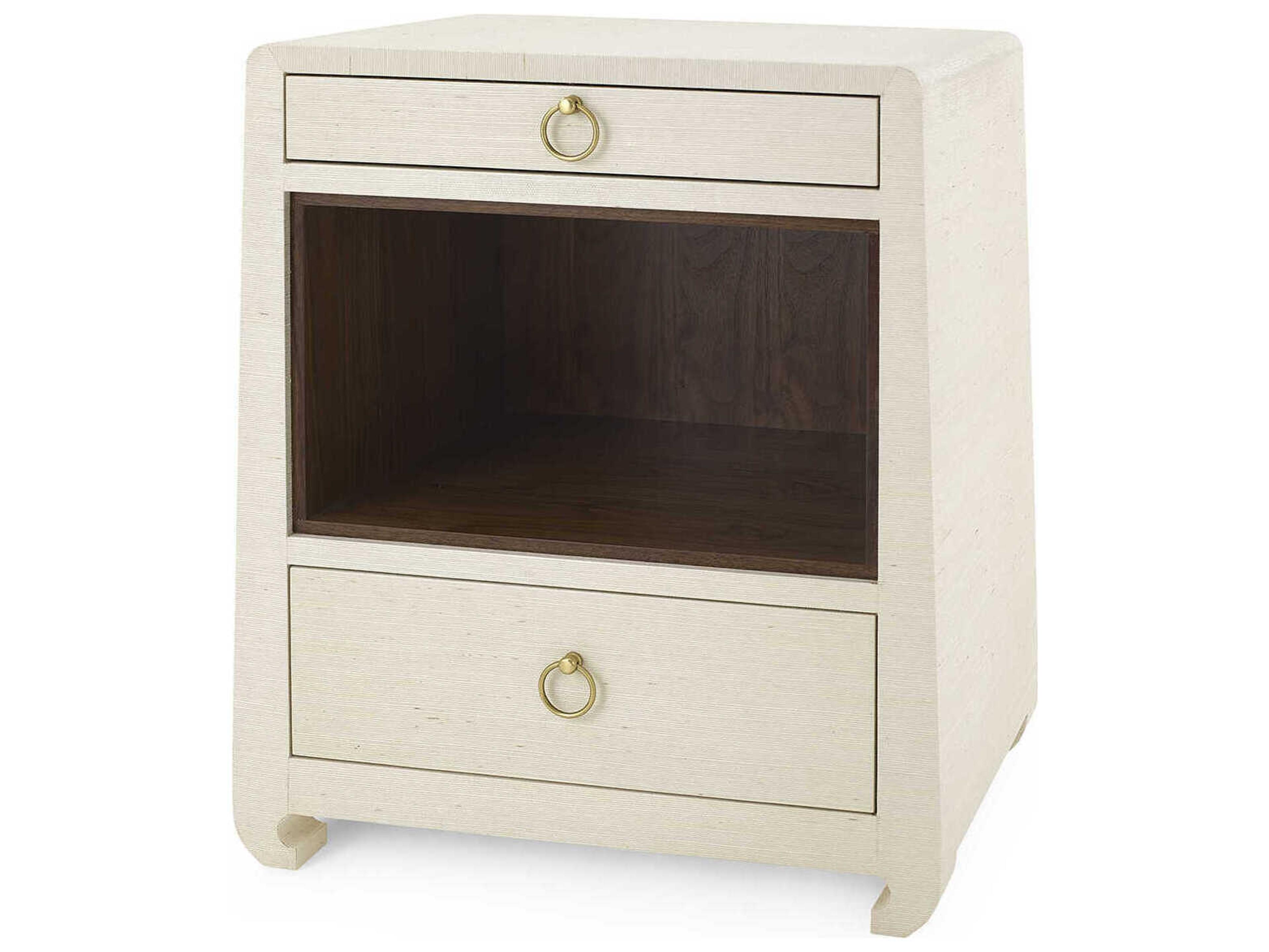 Rectangular Wood Canvas Cream End Table