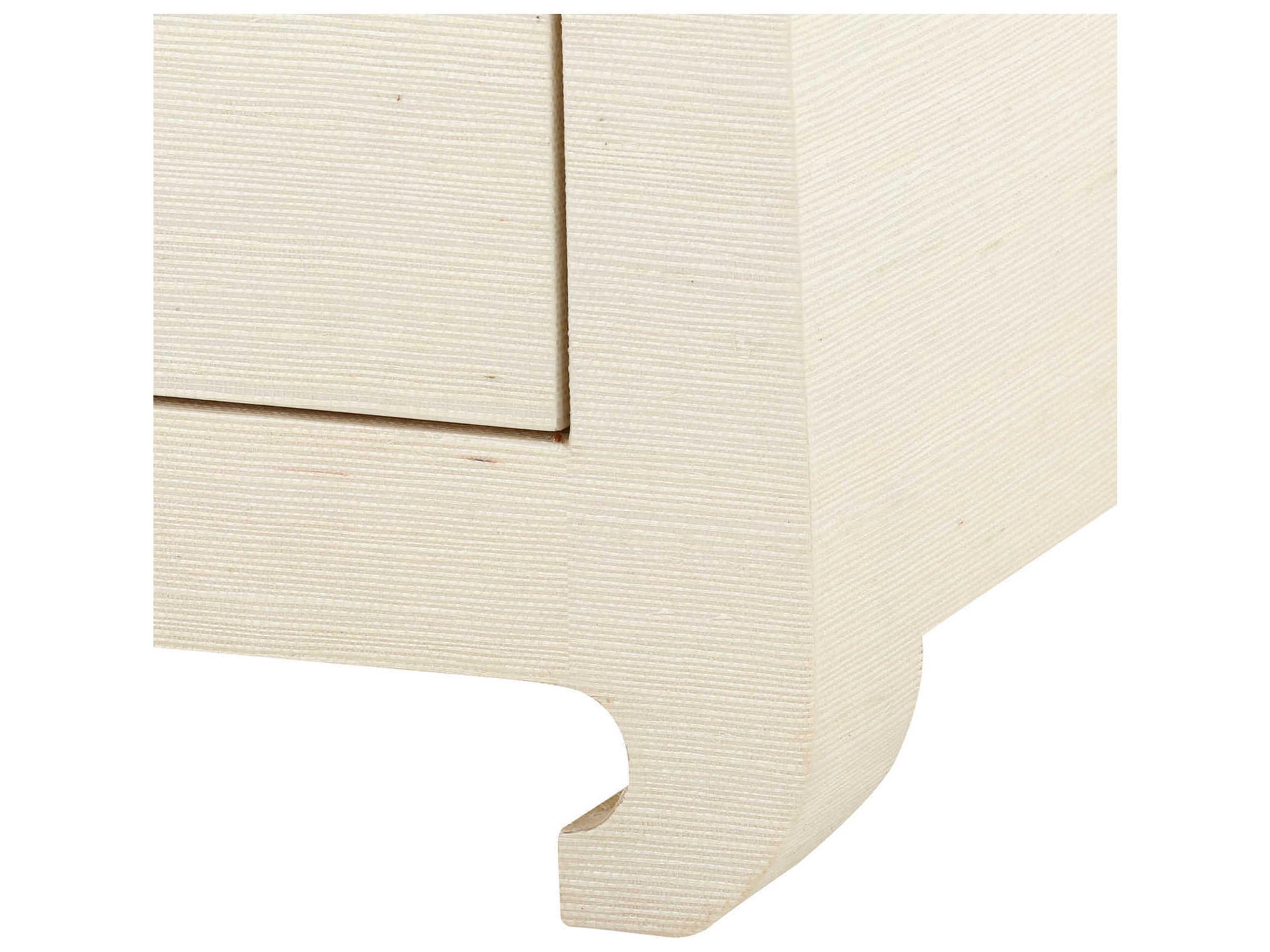Villa & House Rectangular Wood Canvas Cream End Table