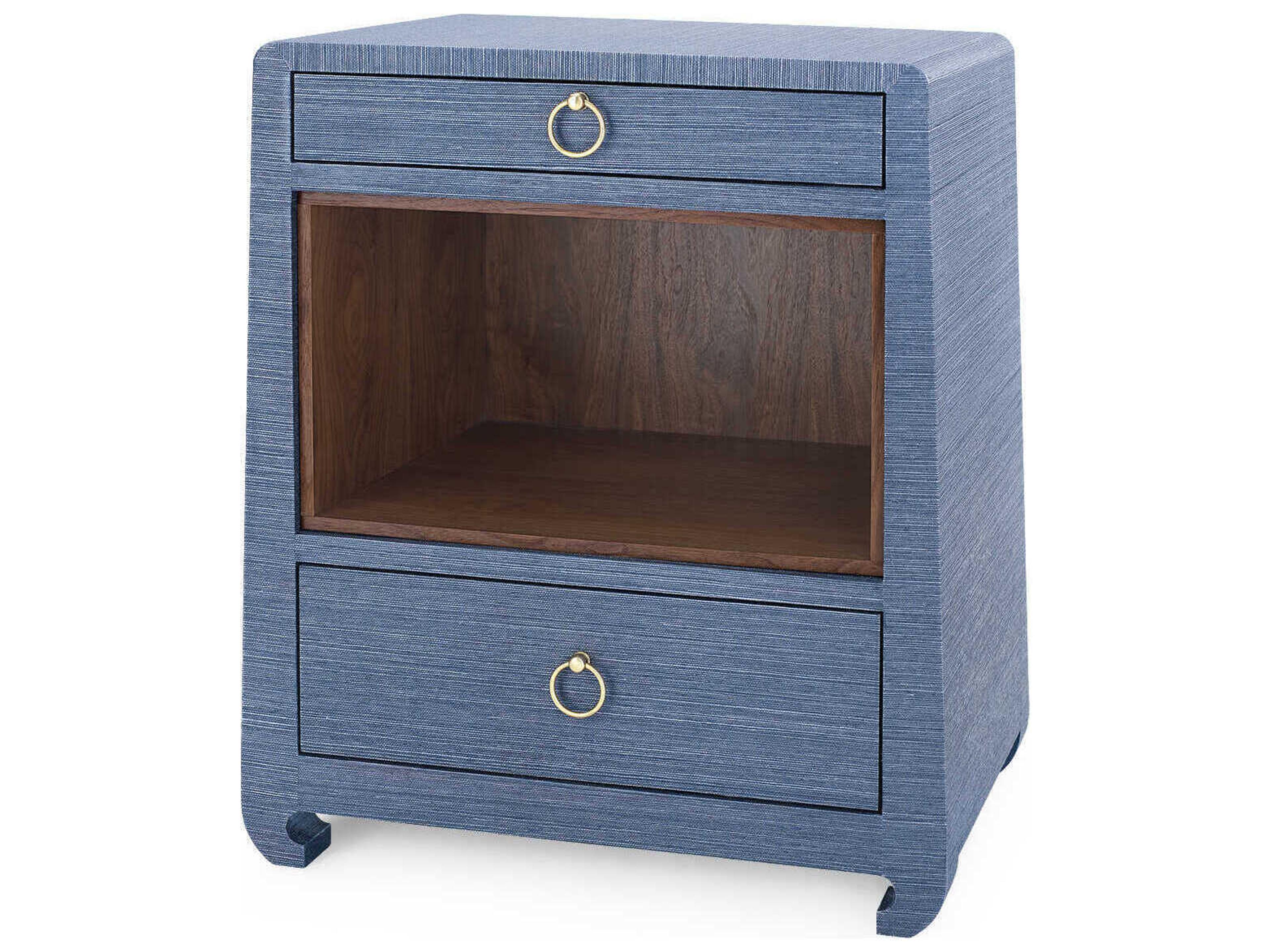 Rectangular Wood Navy Blue End Table