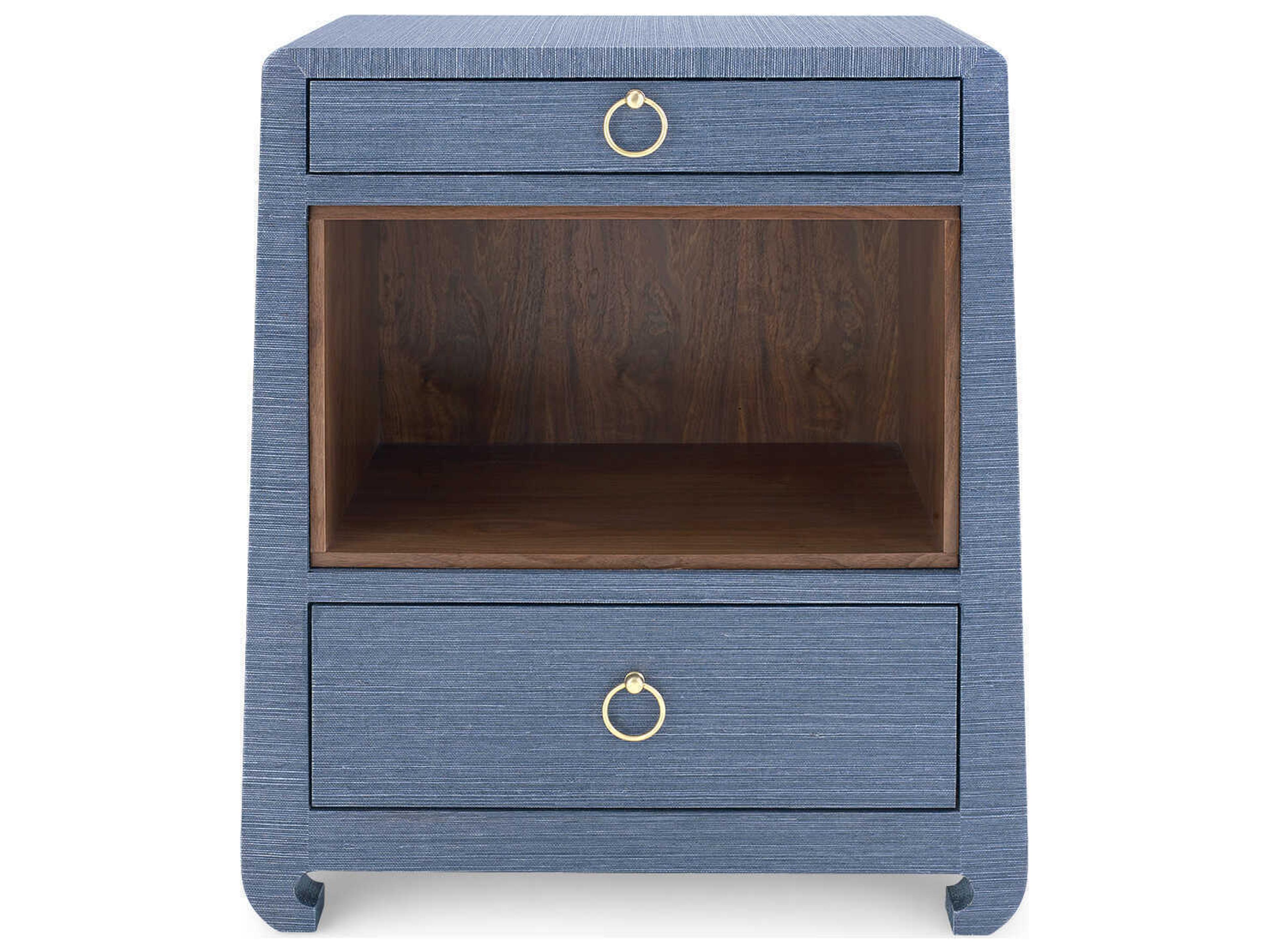 Villa & House Rectangular Wood Navy Blue End Table