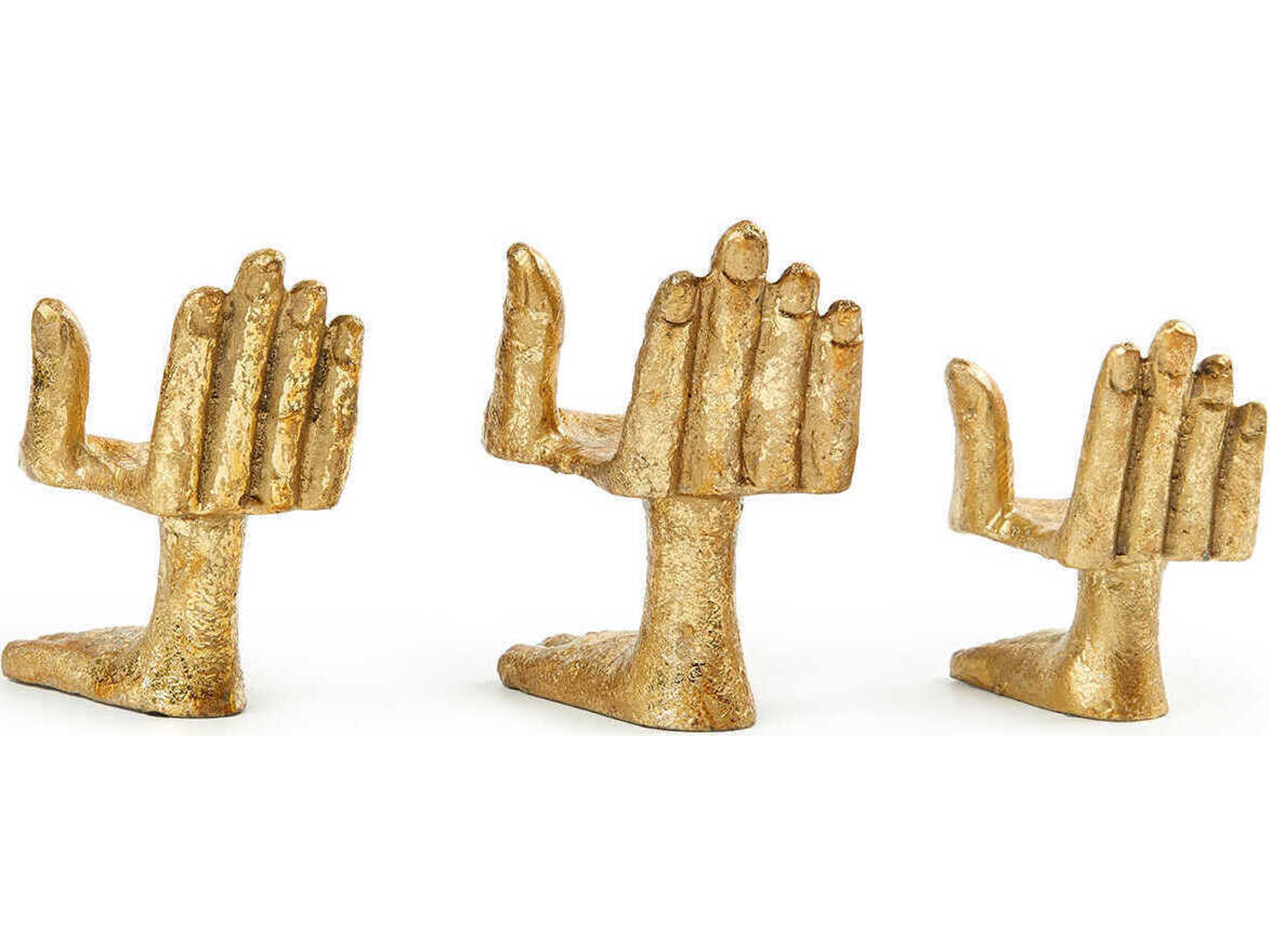 Villa & House Mano Gold Leaf Sculpture Set of 3