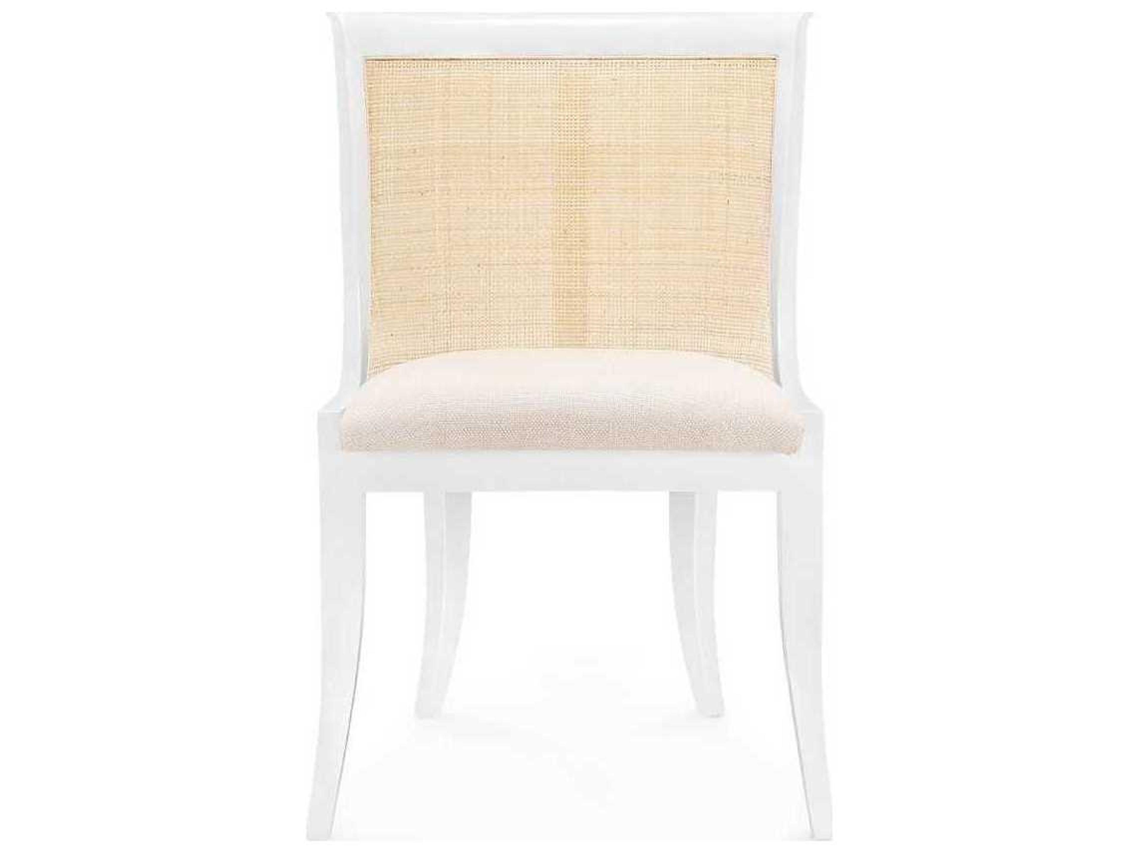 Villa & House Monaco Mahogany Wood Beige Upholstered Side Dining Chair