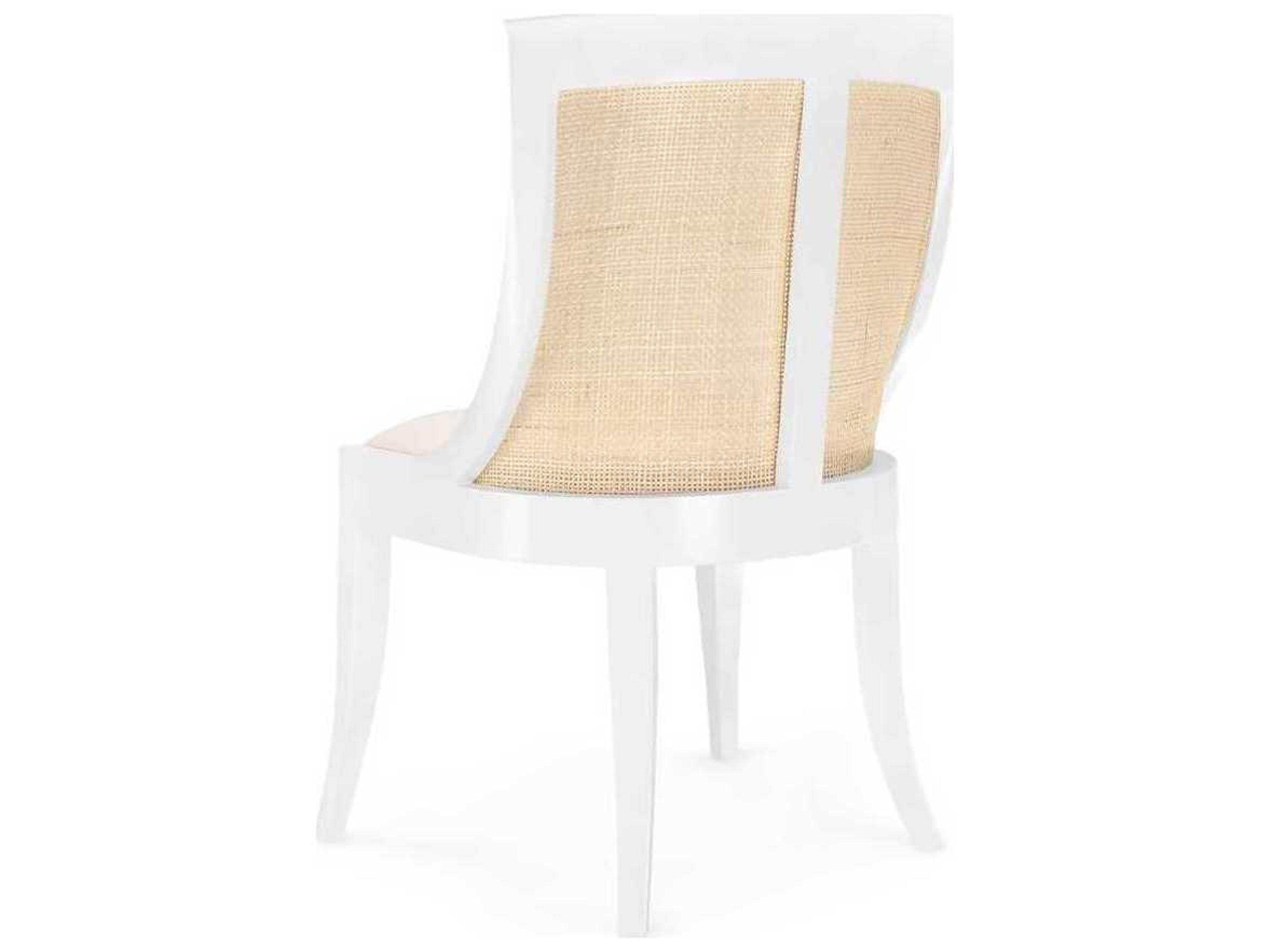 Villa & House Monaco Mahogany Wood Beige Upholstered Side Dining Chair