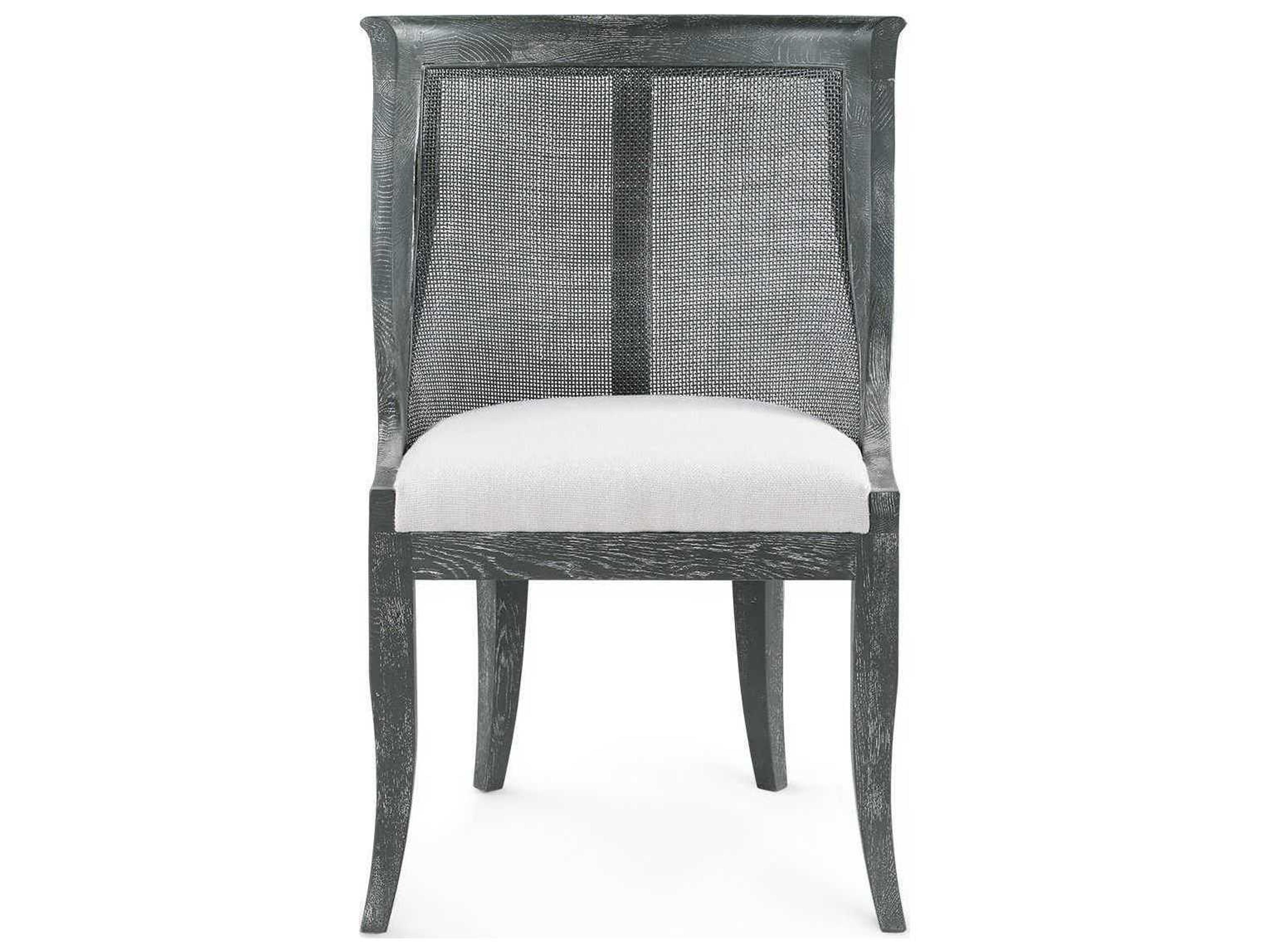 Villa & House Monaco Oak Wood Gray Upholstered Side Dining Chair