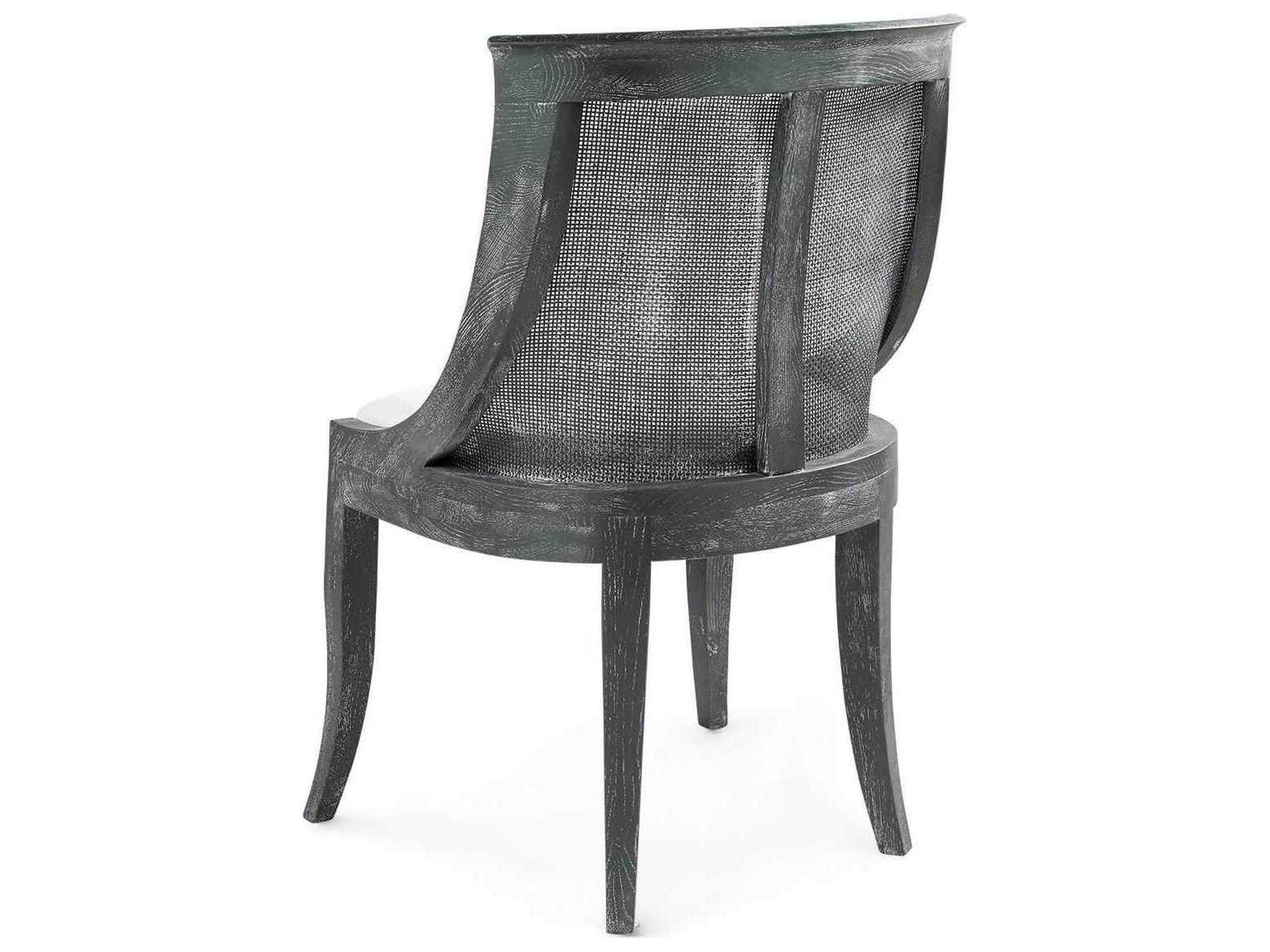Villa & House Monaco Oak Wood Gray Upholstered Side Dining Chair
