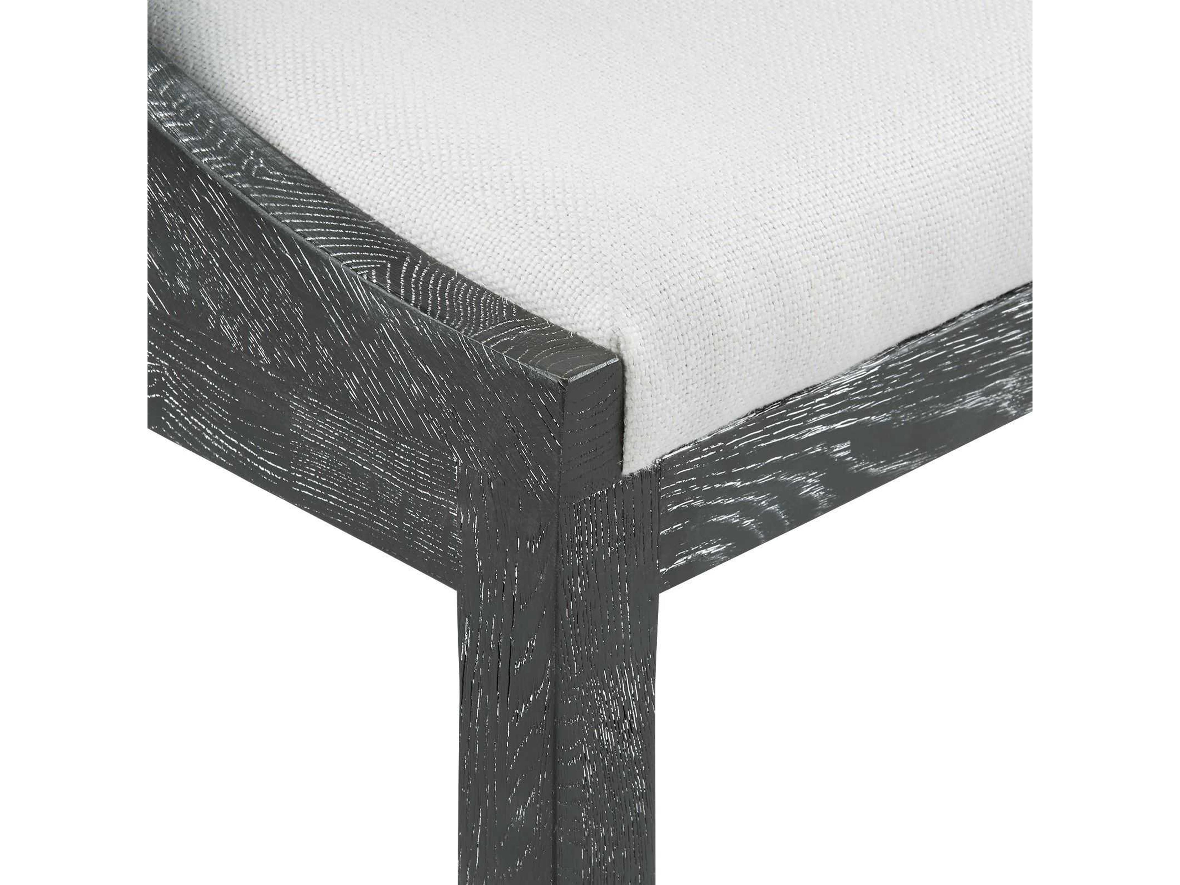 Villa & House Monaco Oak Wood Gray Upholstered Side Dining Chair