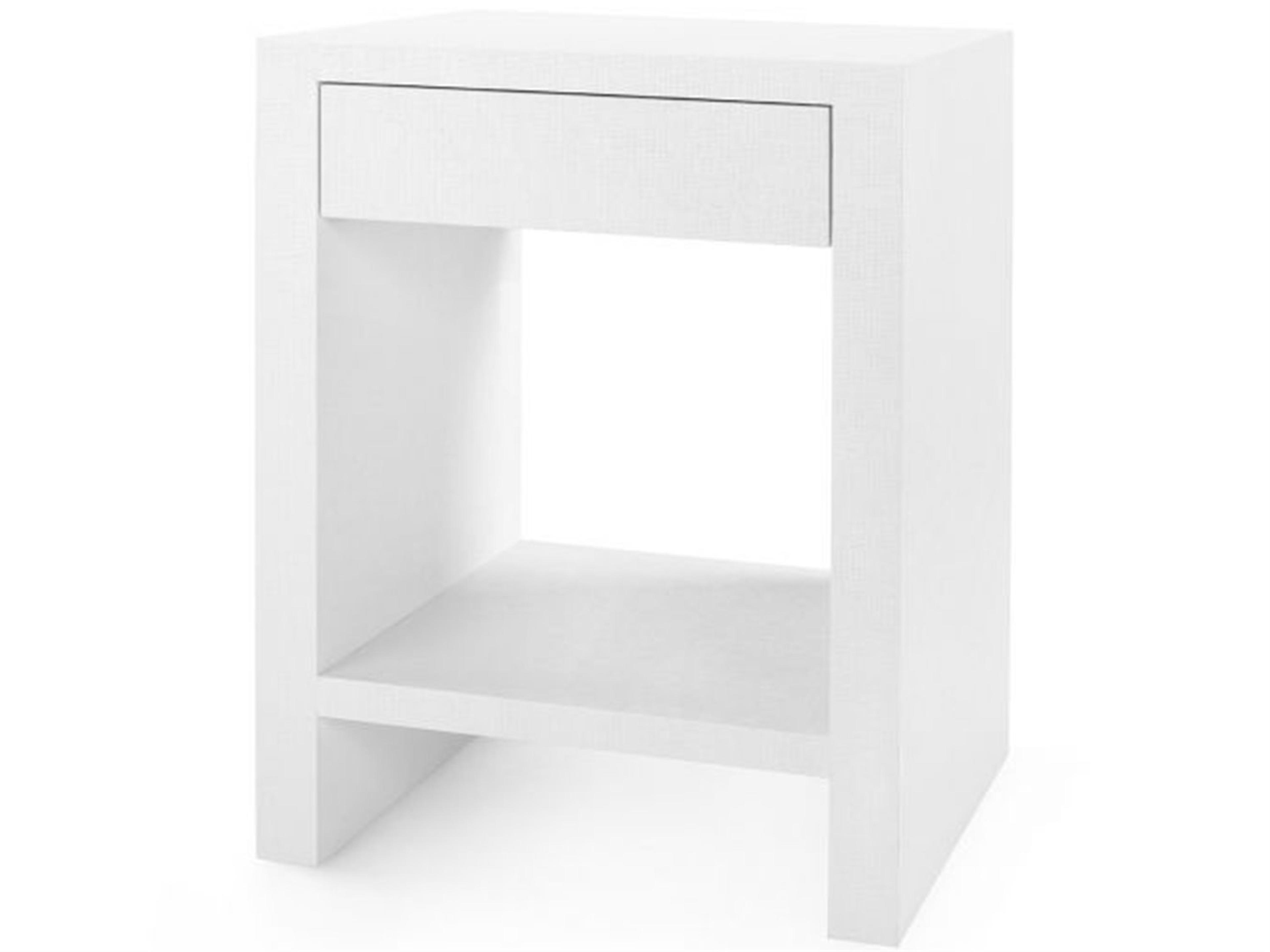 Rectangular Wood Chiffon White End Table