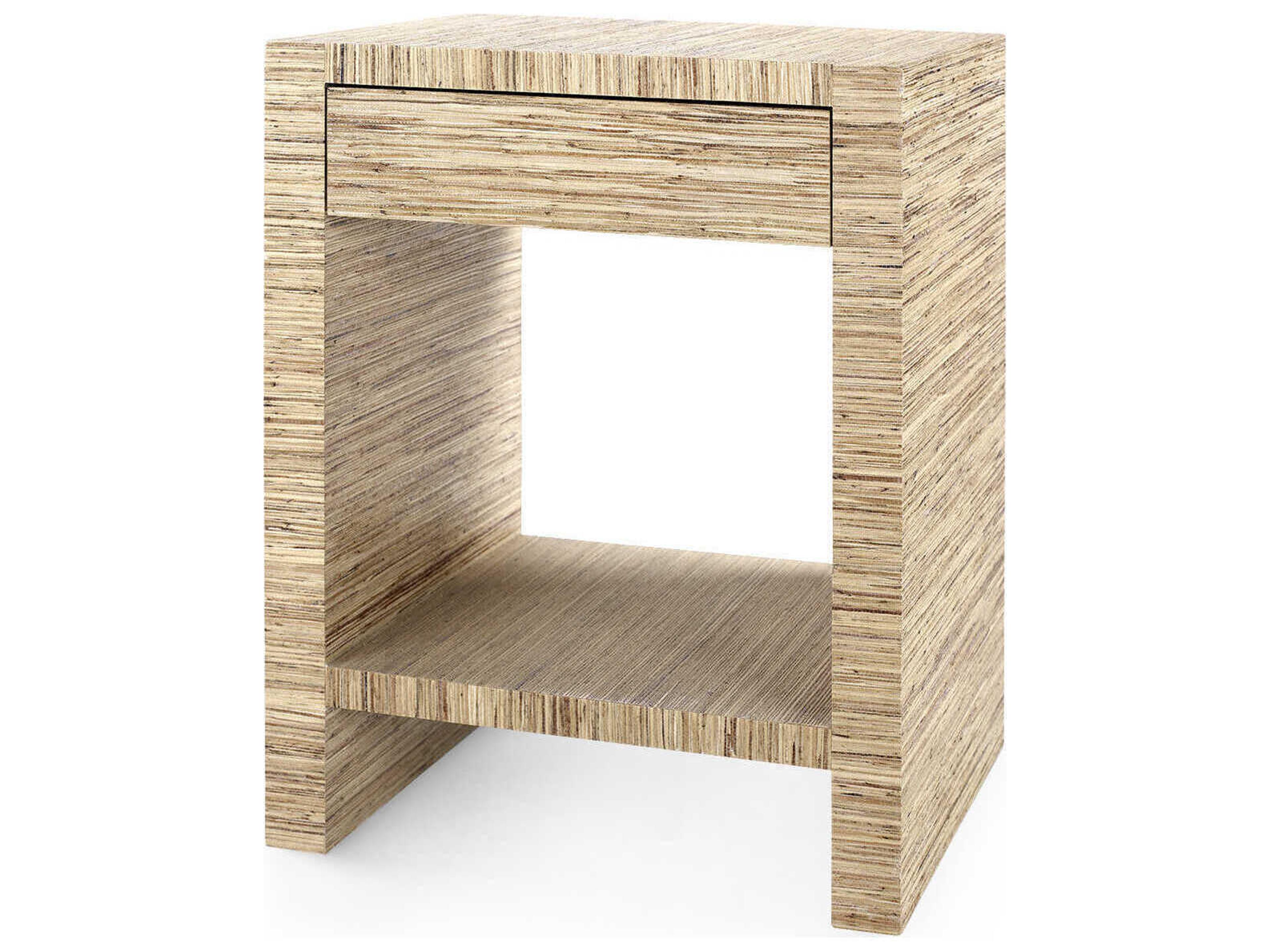 Villa & House Rectangular Wood Papyrus End Table