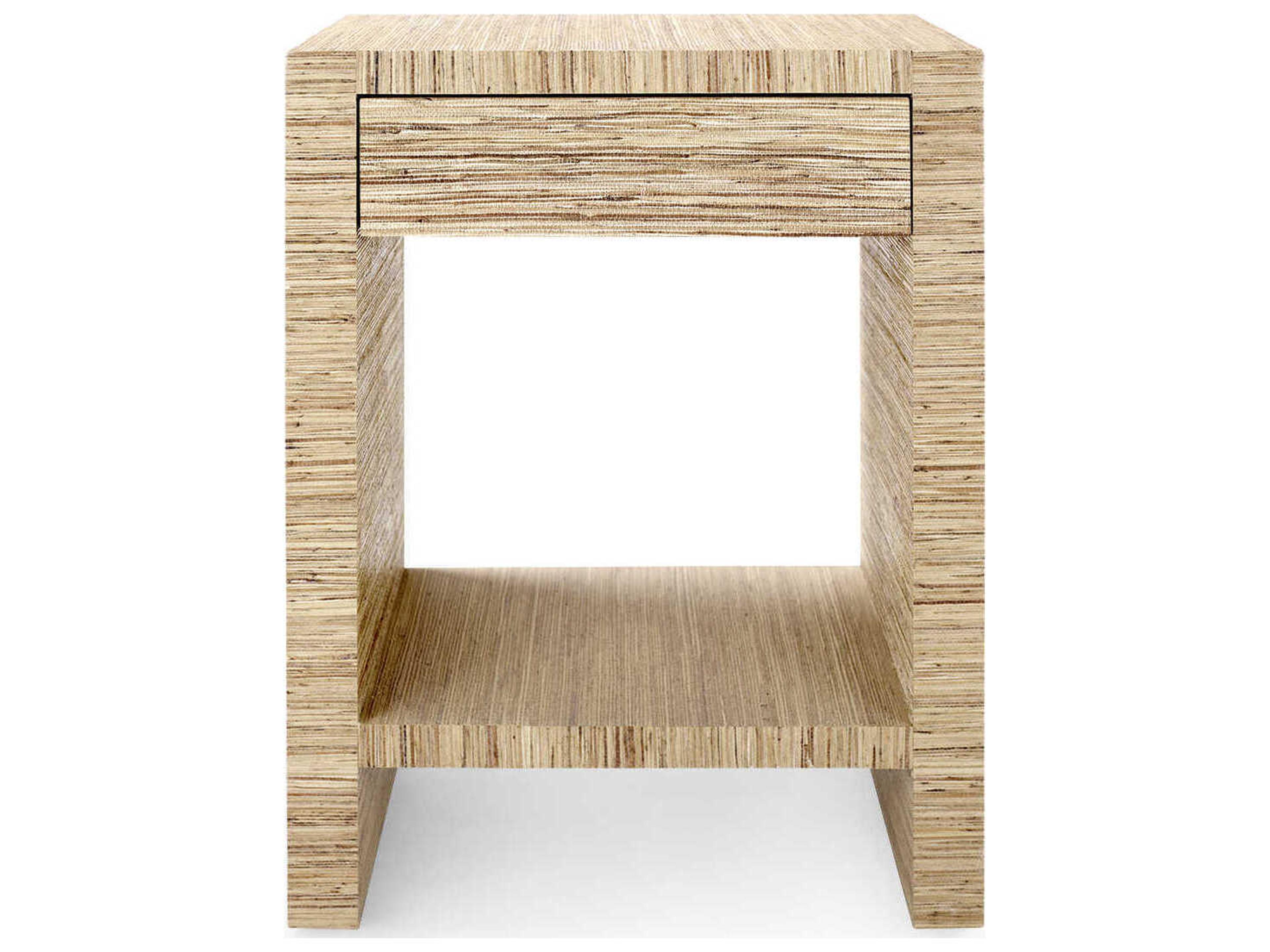 Villa & House Rectangular Wood Papyrus End Table