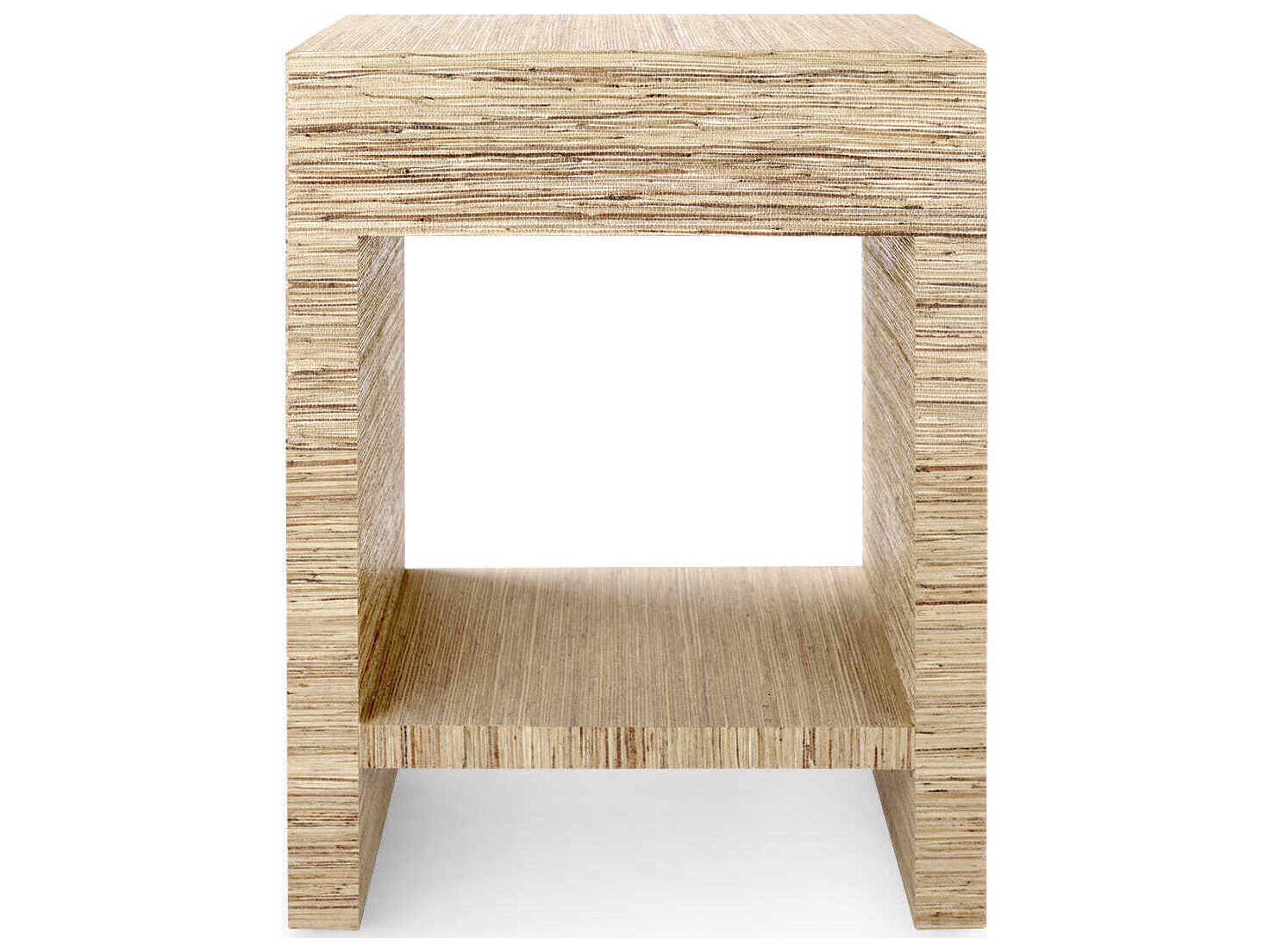 Villa & House Rectangular Wood Papyrus End Table