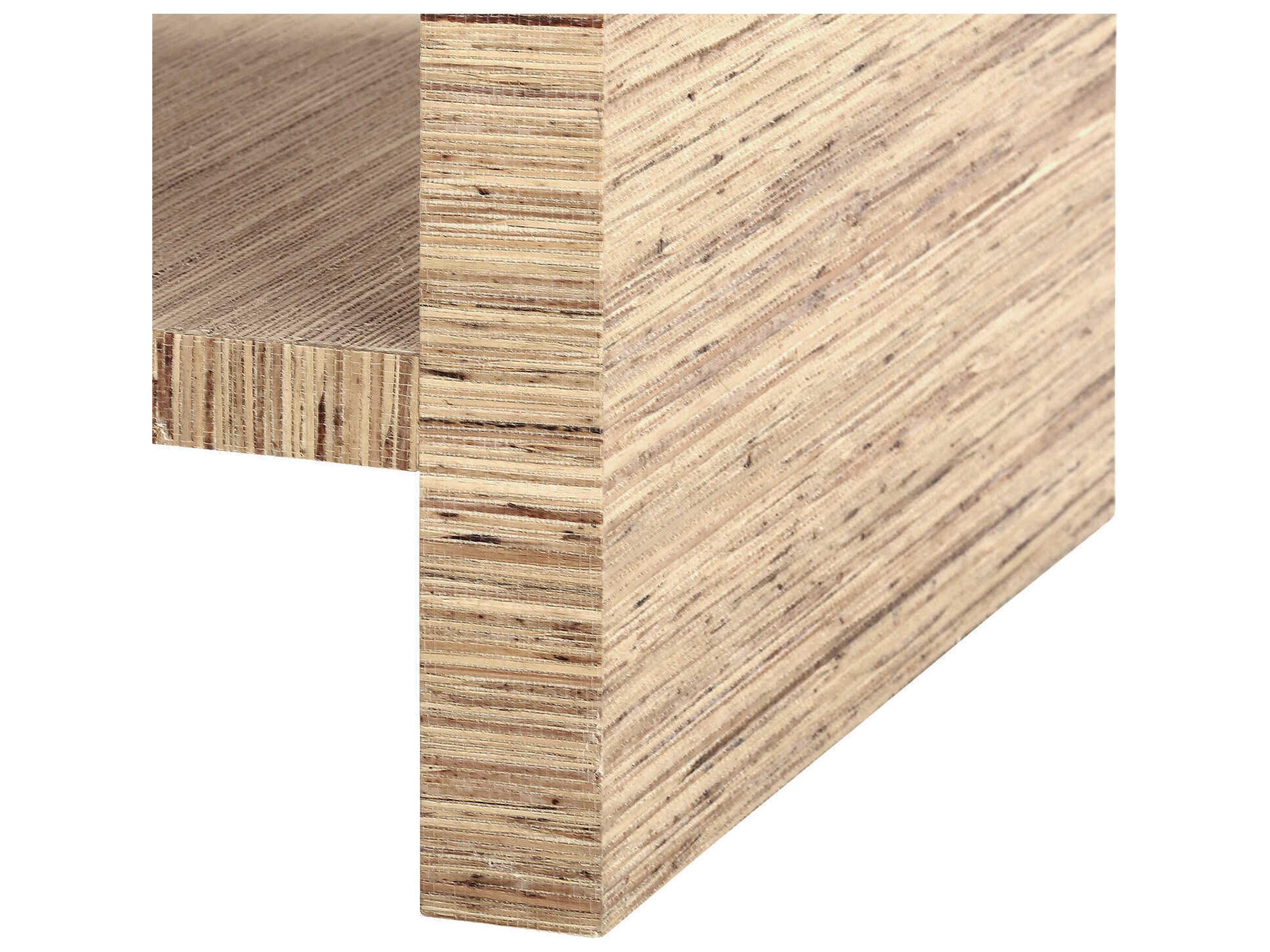 Villa & House Rectangular Wood Papyrus End Table