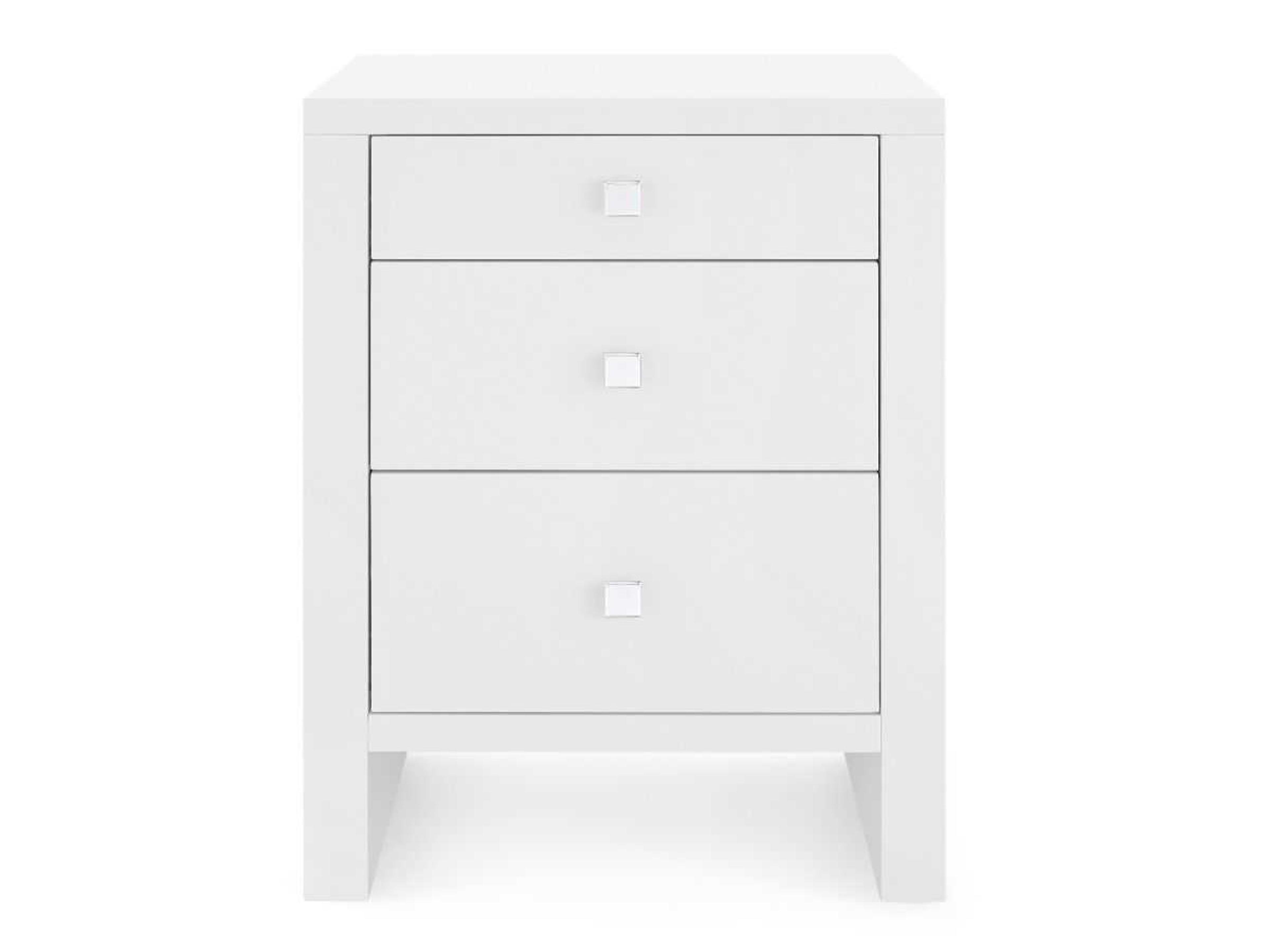 Villa & House Morgan 3 - Drawer Rectangular Wood Chiffon White End Table