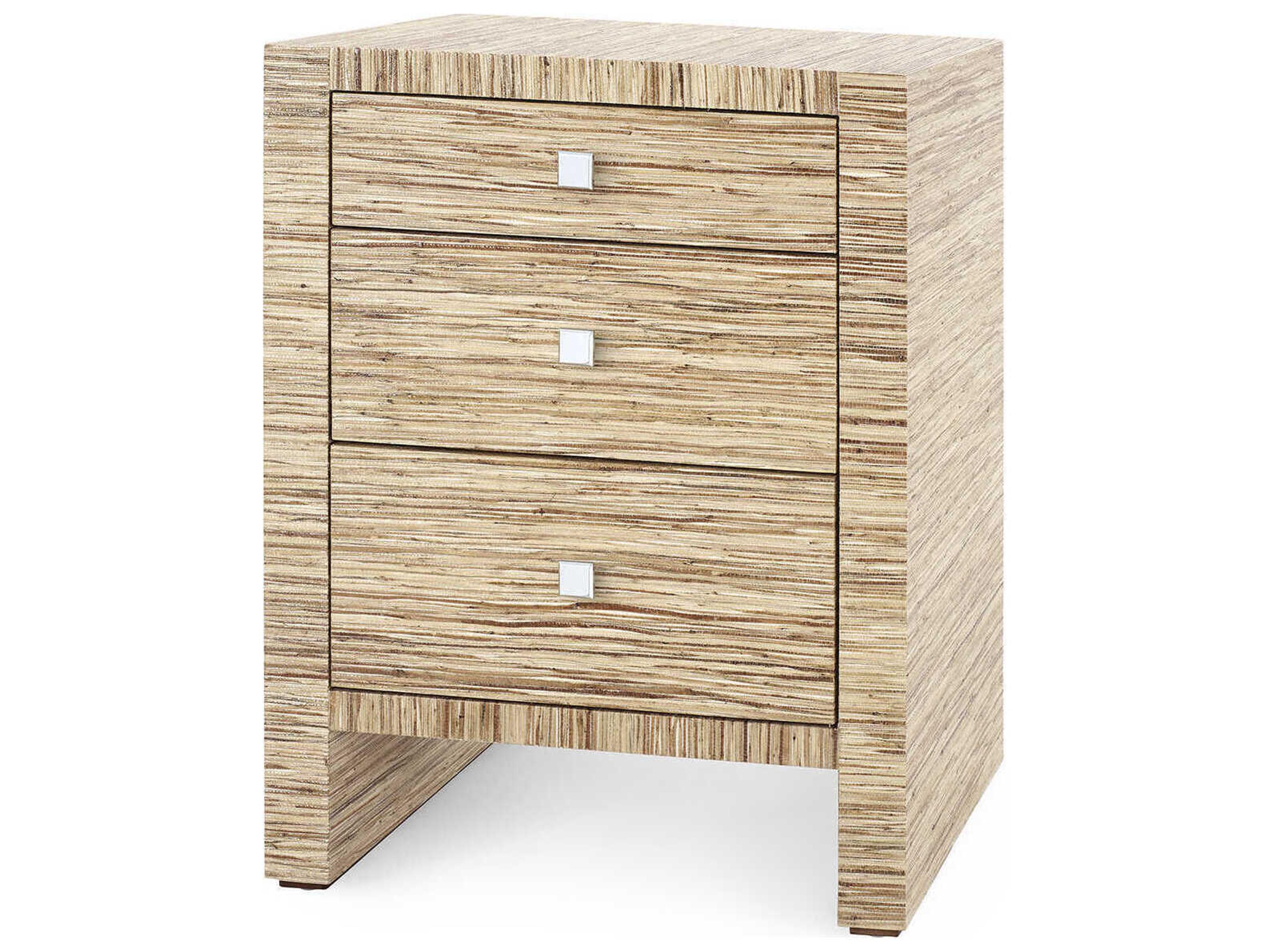 Villa & House Rectangular Wood Papyrus End Table