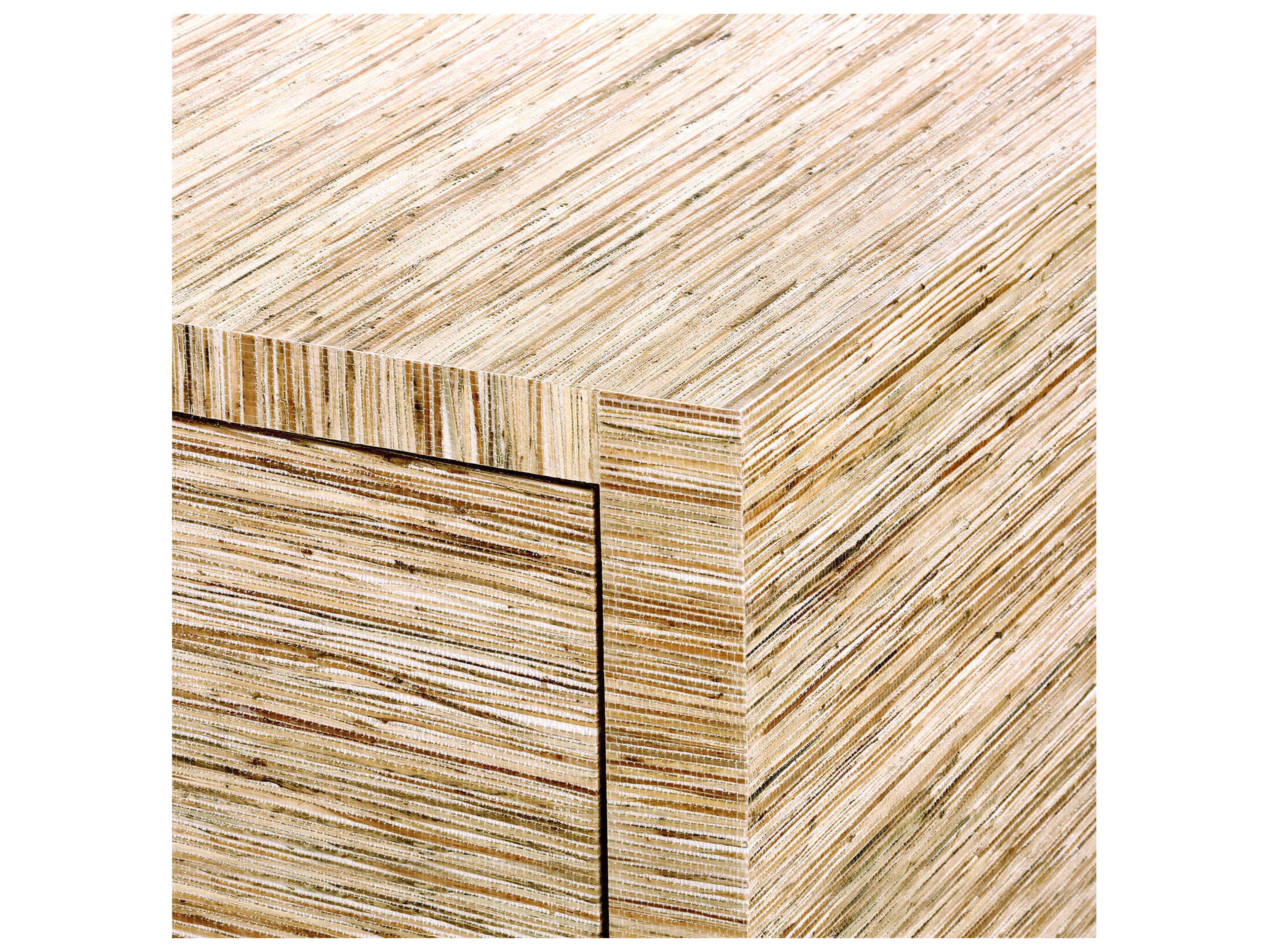 Villa & House Rectangular Wood Papyrus End Table