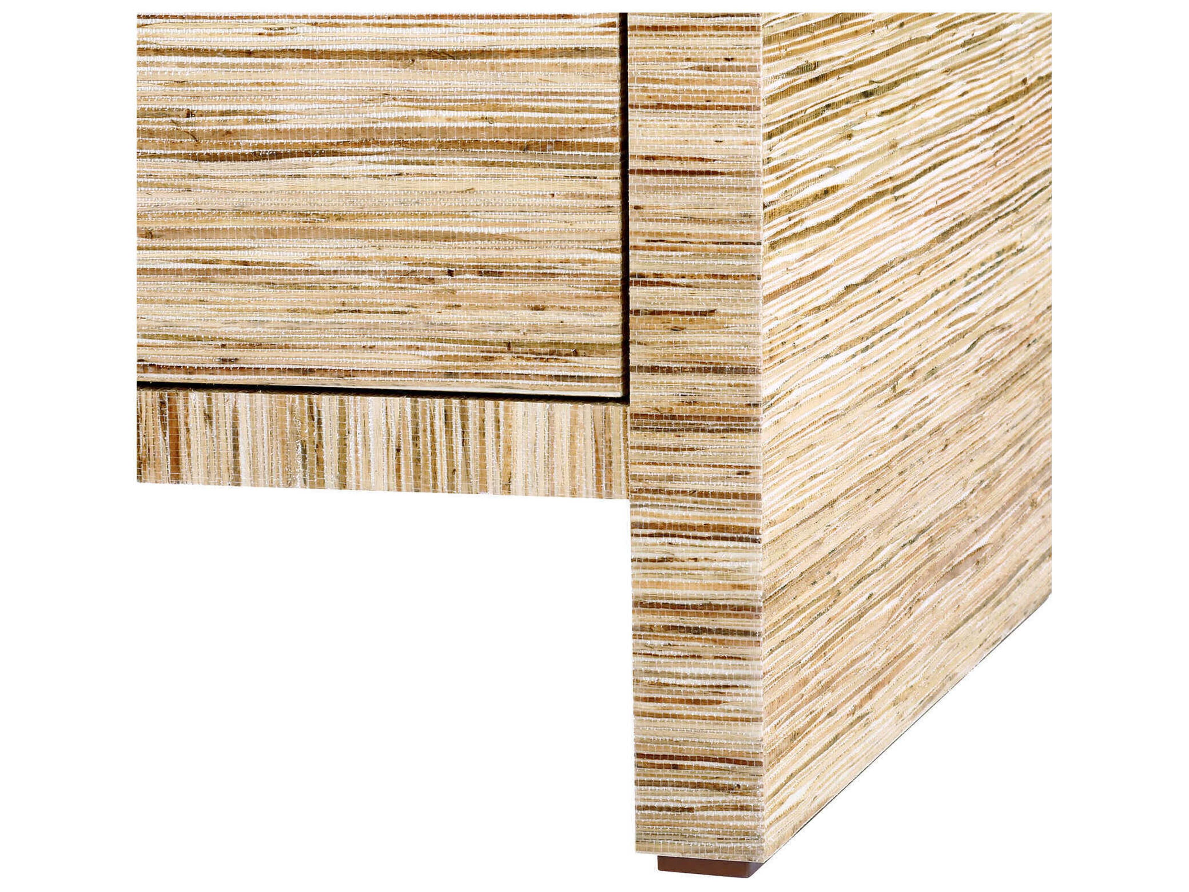 Villa & House Rectangular Wood Papyrus End Table