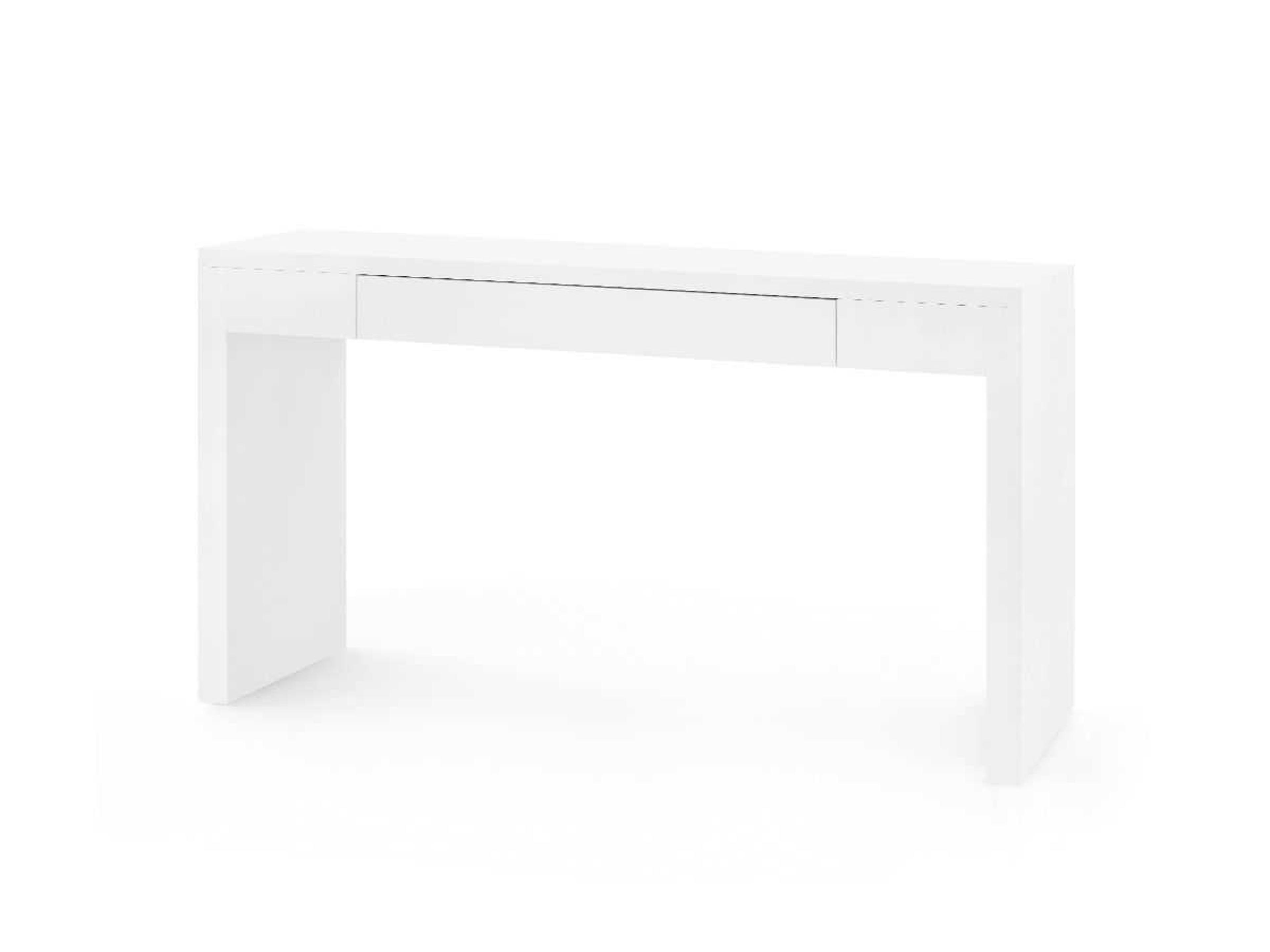 Morgan Rectangular Wood Chiffon White Console Table